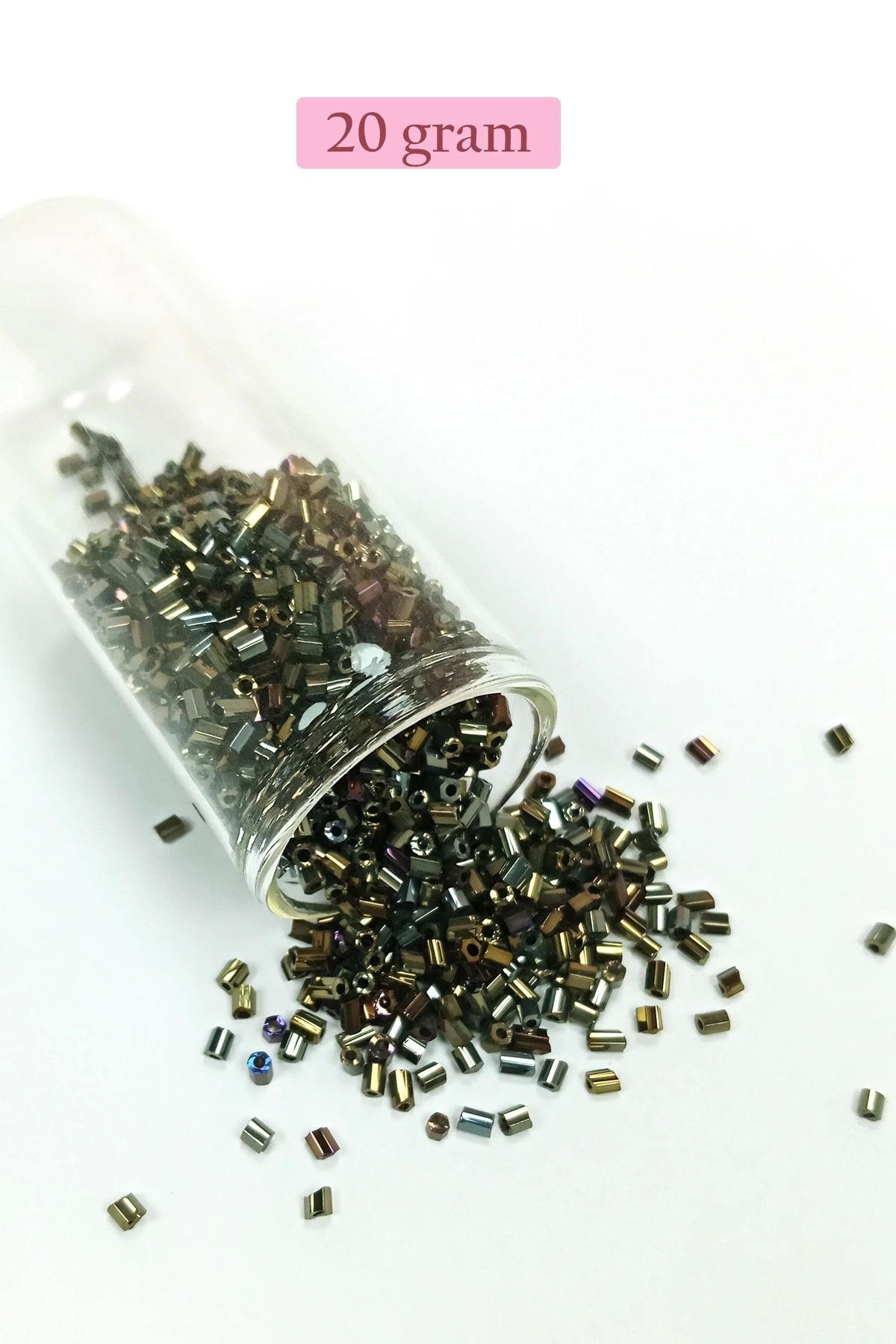 PRATİKOBA Kesme Cam Boncuk 2mm - 20 Gram - Asker Yeşili -BNC340