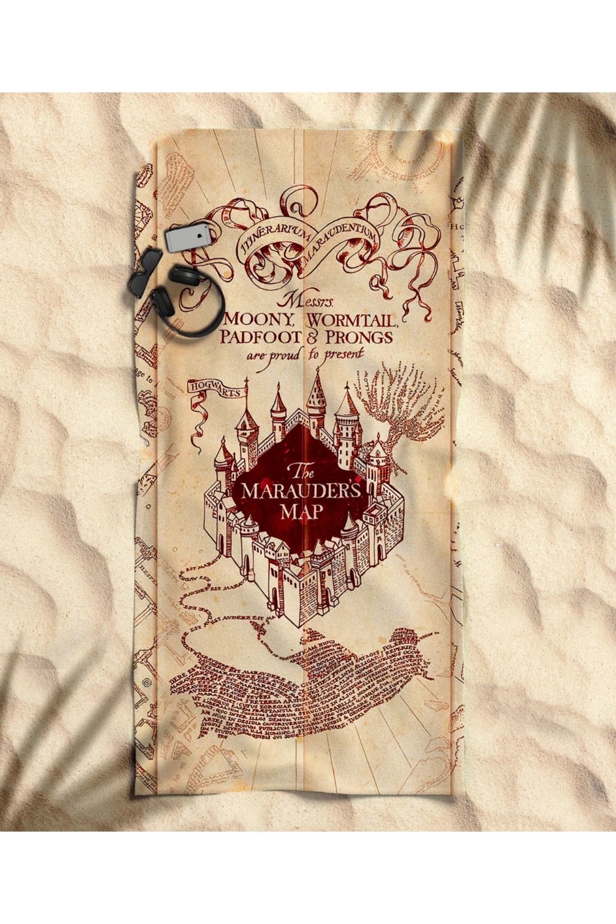 hediyechy Marauders Map Temalı Plaj Havlusu