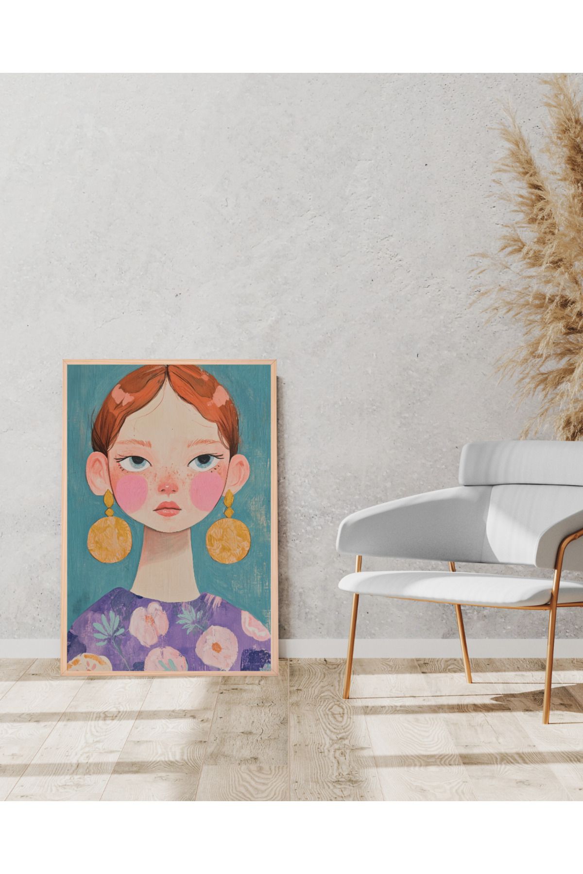 Tuba Decor Tek parça Ahşap Çerçeve Görünümlü MDF Tablo