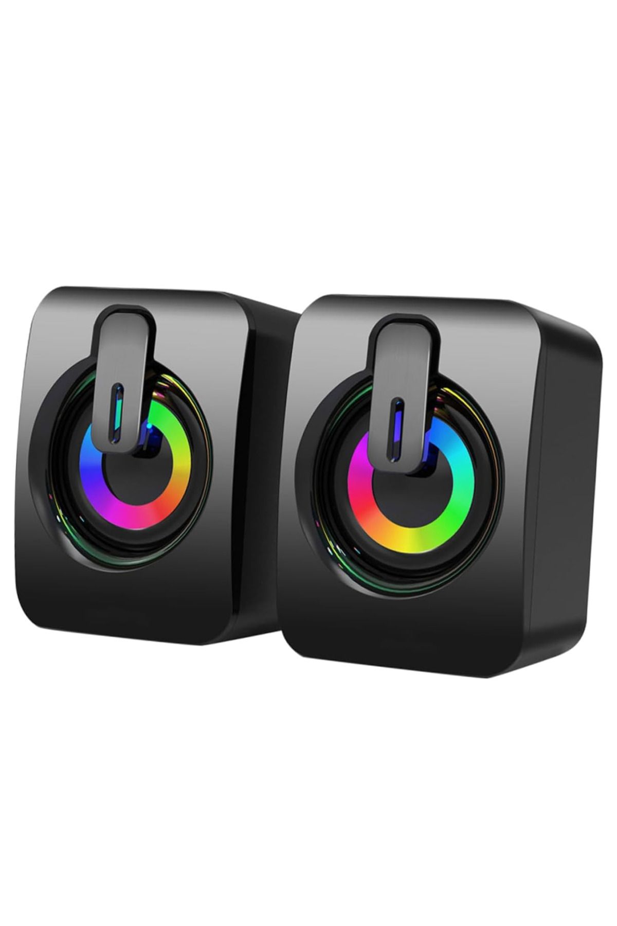 nelerbulurum Rgb Işıklı Pc Laptop Tv Uyumlu 1 1 Usb Mini Hoparlör (2X3WATT)
