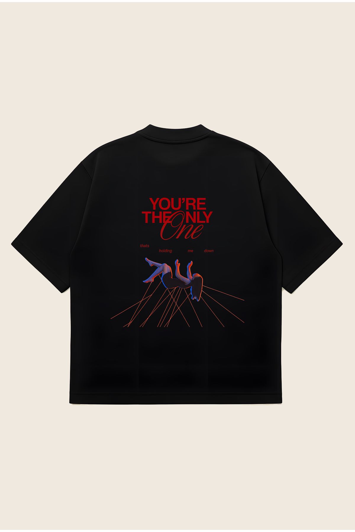 Moon Dancer You Are The Only One Unisex Oversize Baskılı Boxy Fit Kalın Kumaşlı T-shirt