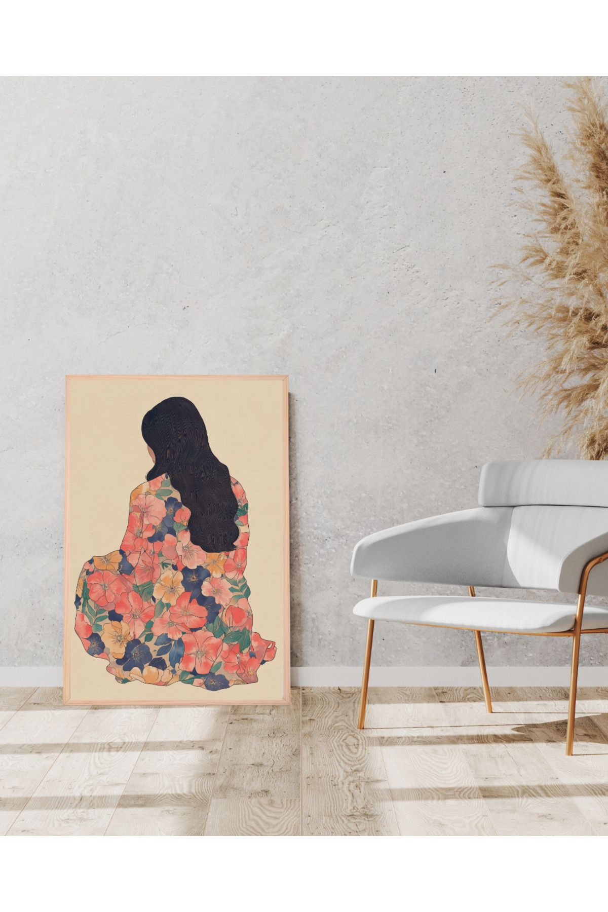 Tuba Decor Tek parça Ahşap Çerçeve Görünümlü MDF Tablo