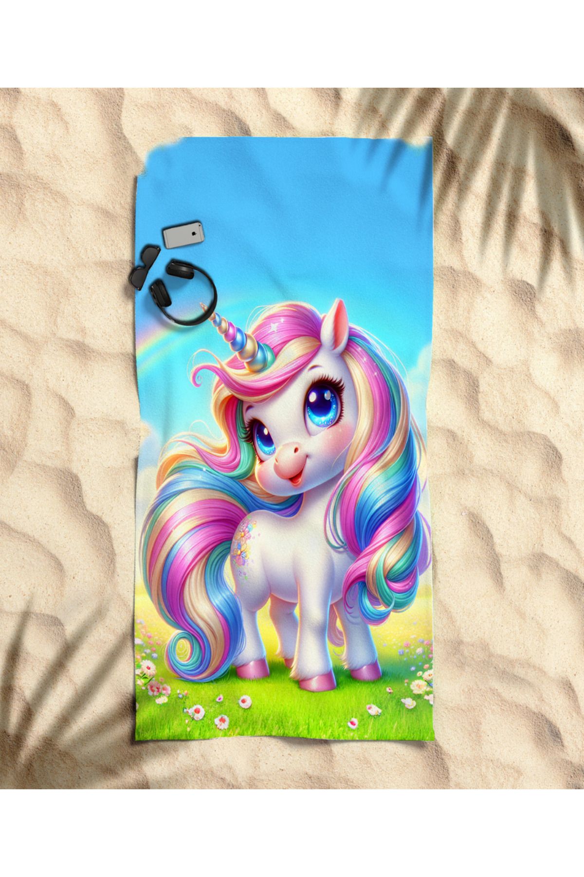 hediyechy Unicorn Temalı Plaj Havlusu