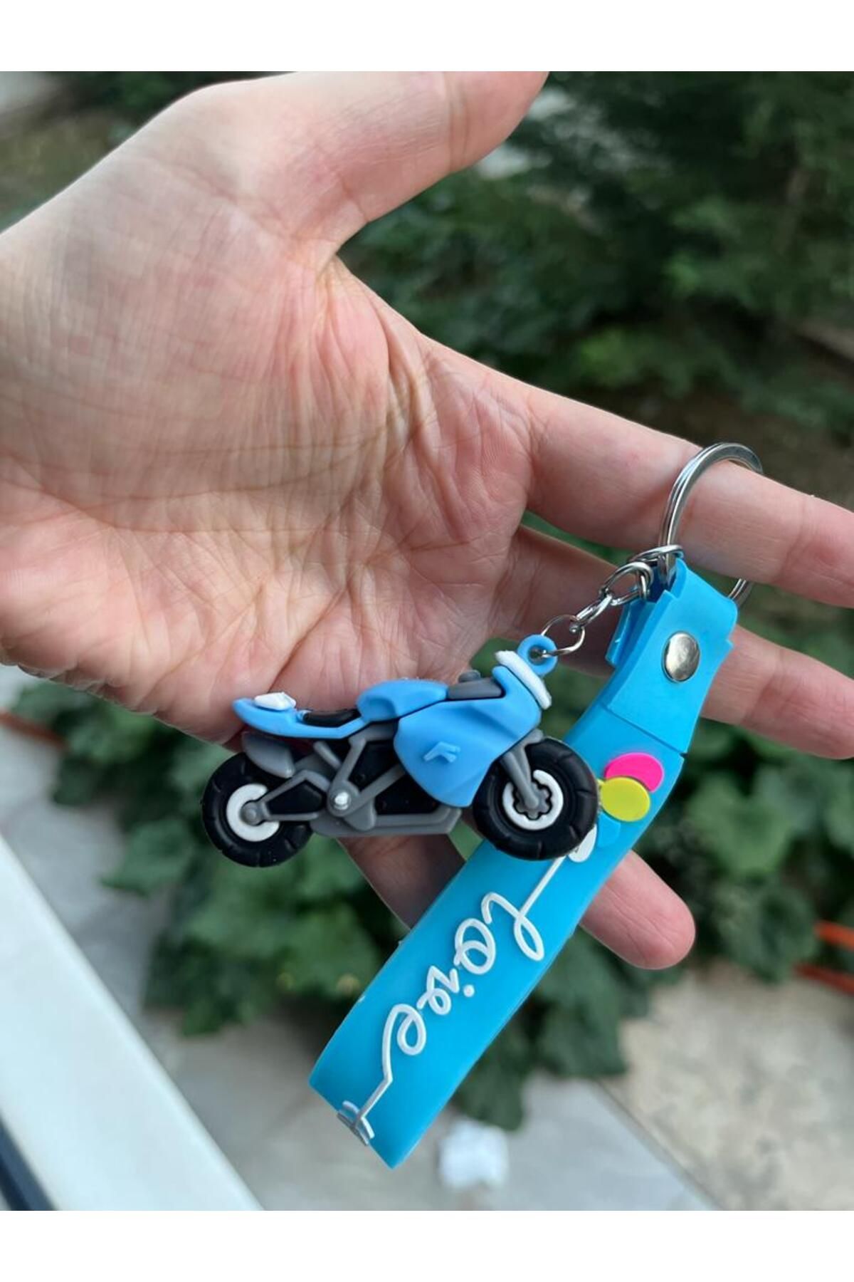Serena Company Mavi Motosiklet Figürlü Çanta Süsü ve Anahtarlık