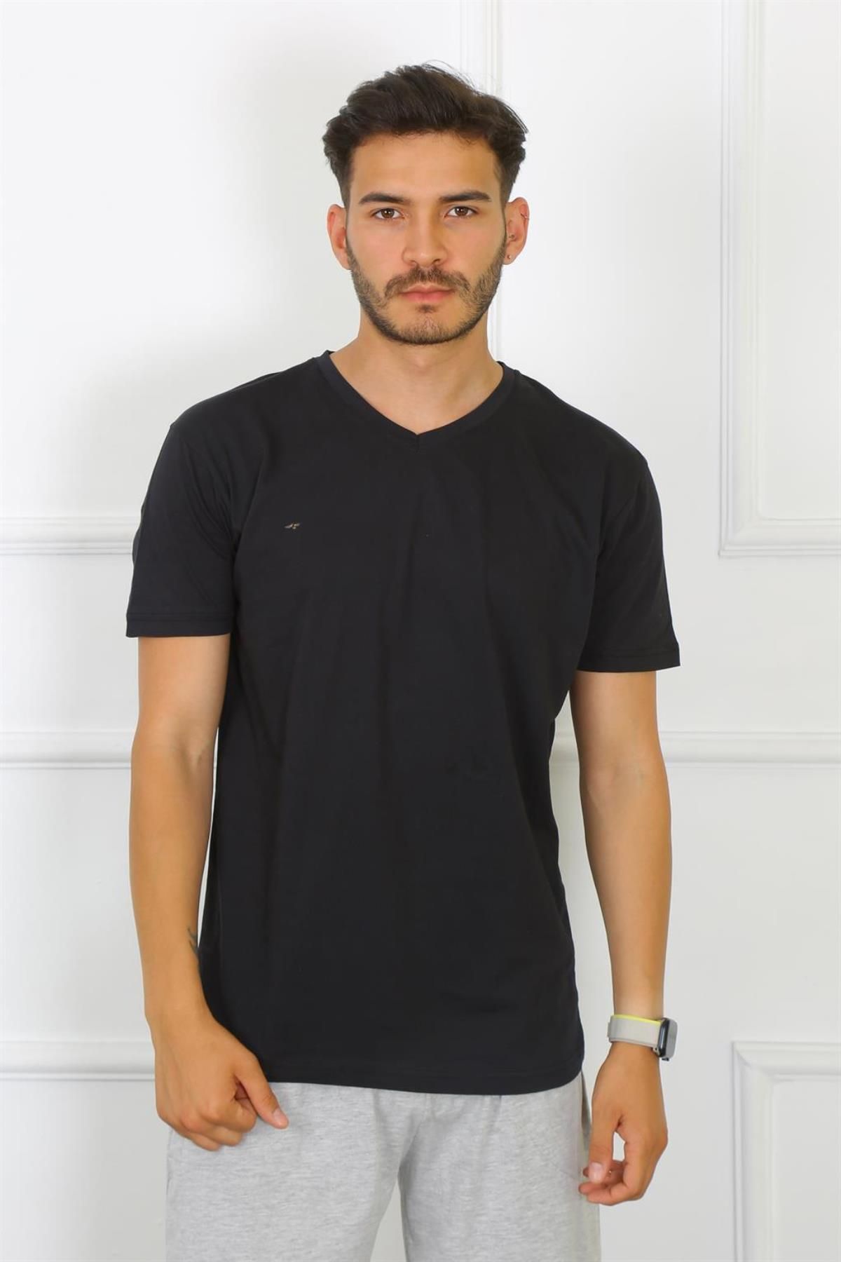Celira Erkek Siyah %100 Pamuklu T-Shirt 27486