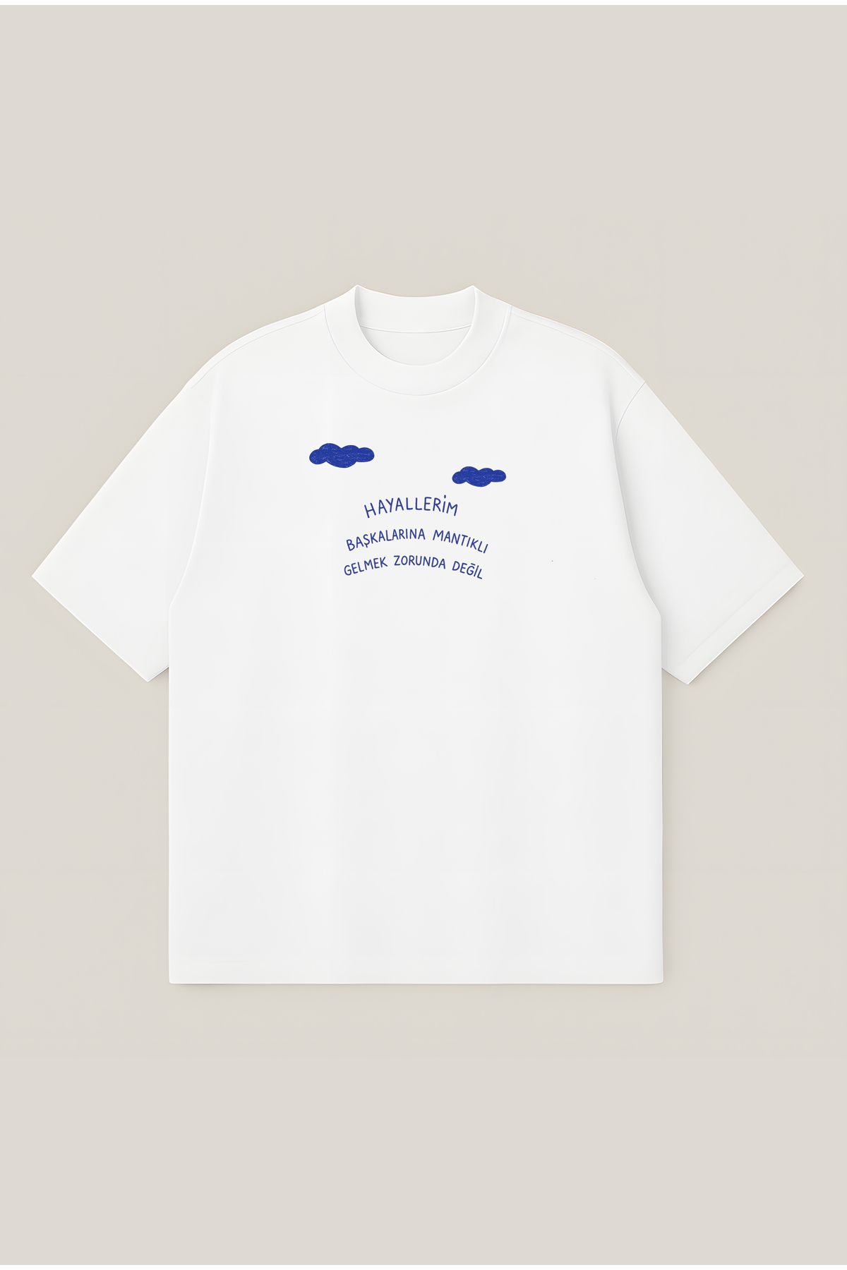 Moon Dancer Hayallerim Unisex Oversize Baskılı Boxy Fit Kalın Kumaşlı T-shirt