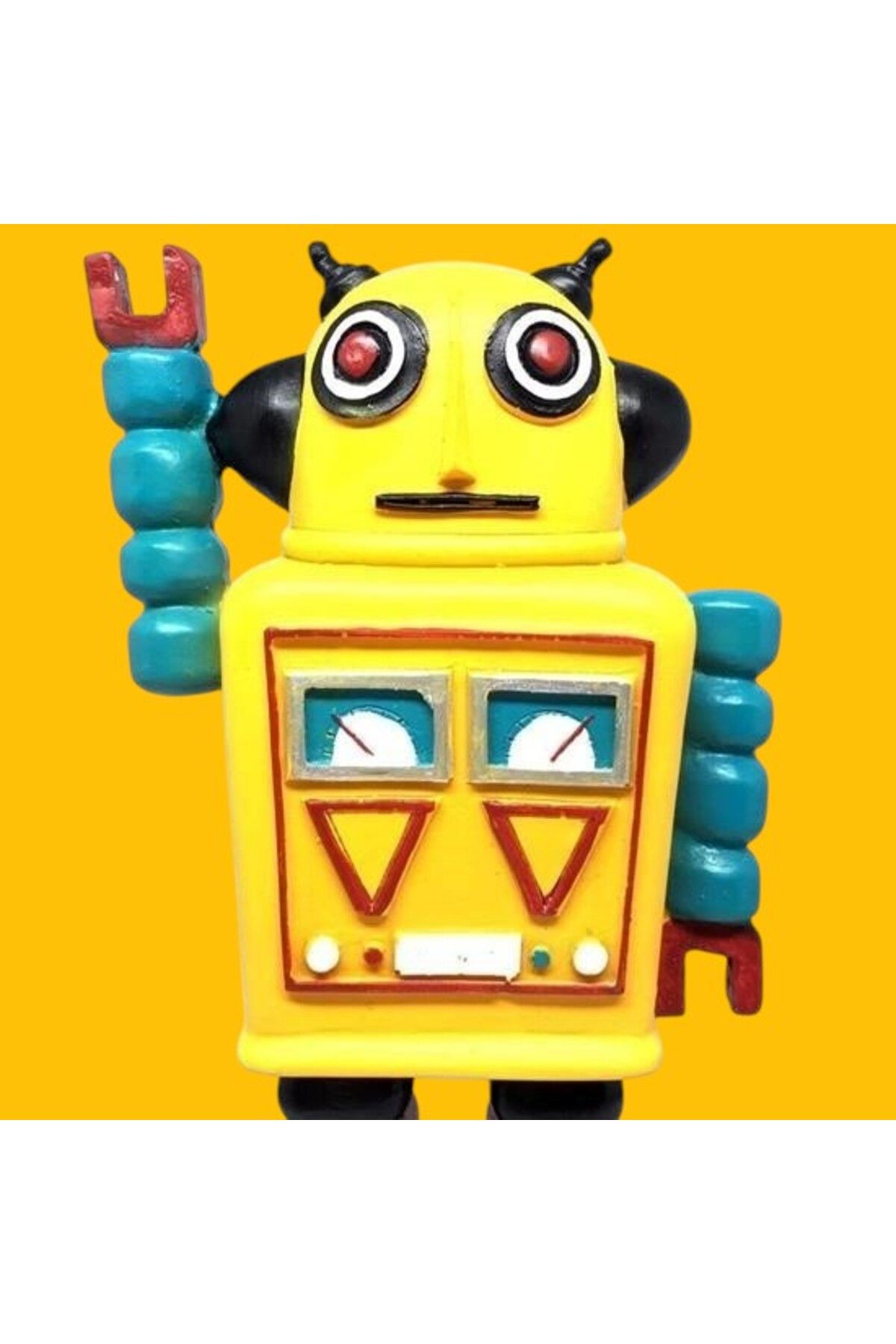 PratikAI Nostaljik Uzaylı Robot Biblo | Sevimli Dekoratif Figür