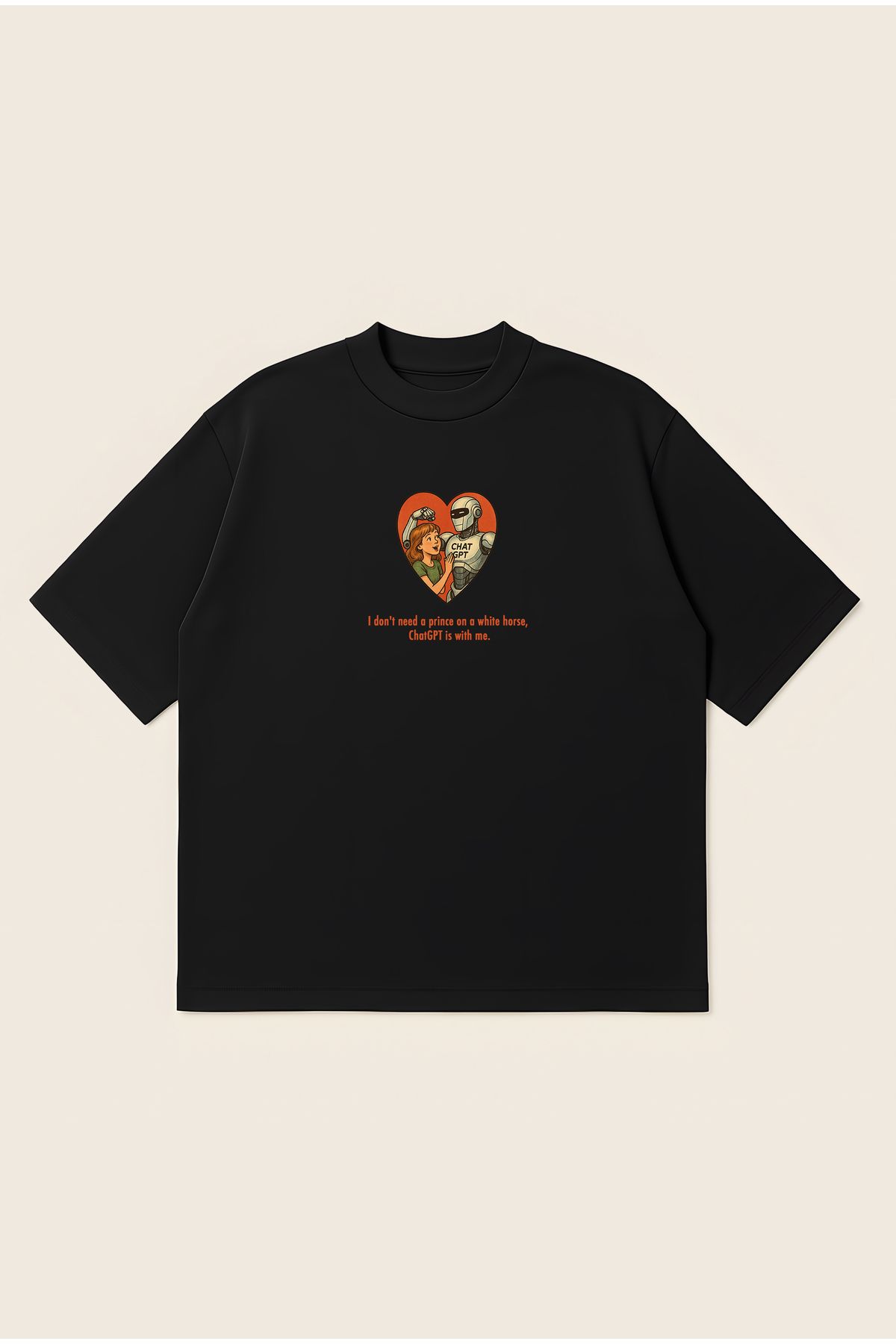 Moon Dancer Chatgpt Lover Unisex Oversize Baskılı Boxy Fit Kalın Kumaşlı T-shirt