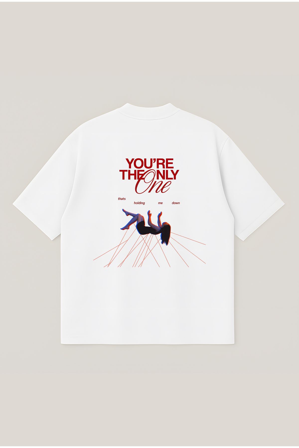 Moon Dancer You Are The Only One Unisex Oversize Baskılı Boxy Fit Kalın Kumaşlı T-shirt