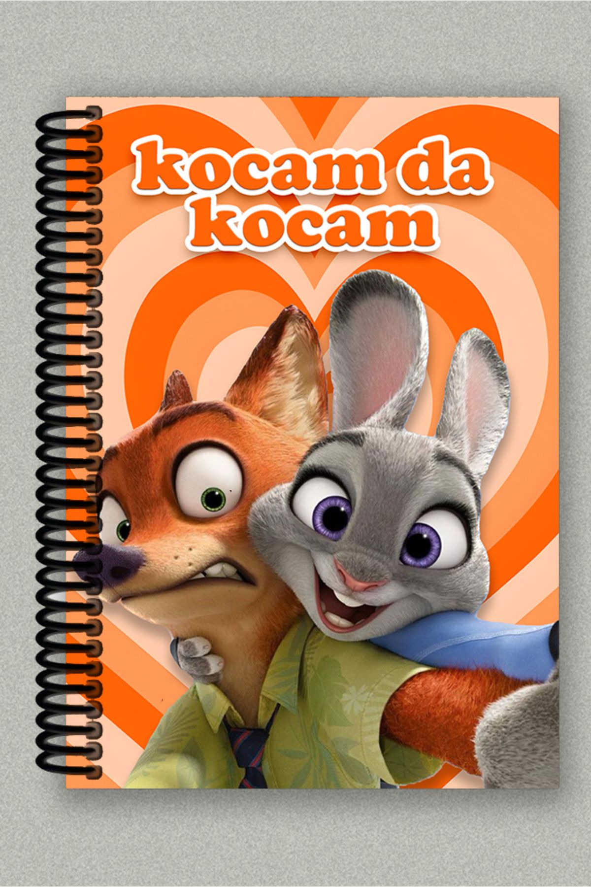 Ludios Zootropolis Kocam da Kocam Spiralli A5 Çizgisiz Tuale Kapaklı Hediyelik Defter (200 Sayfa)