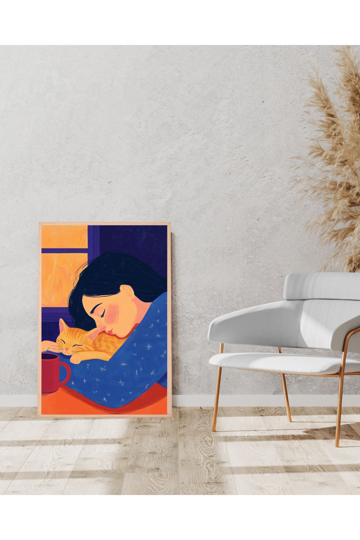 Tuba Decor Tek parça Ahşap Çerçeve Görünümlü MDF Tablo