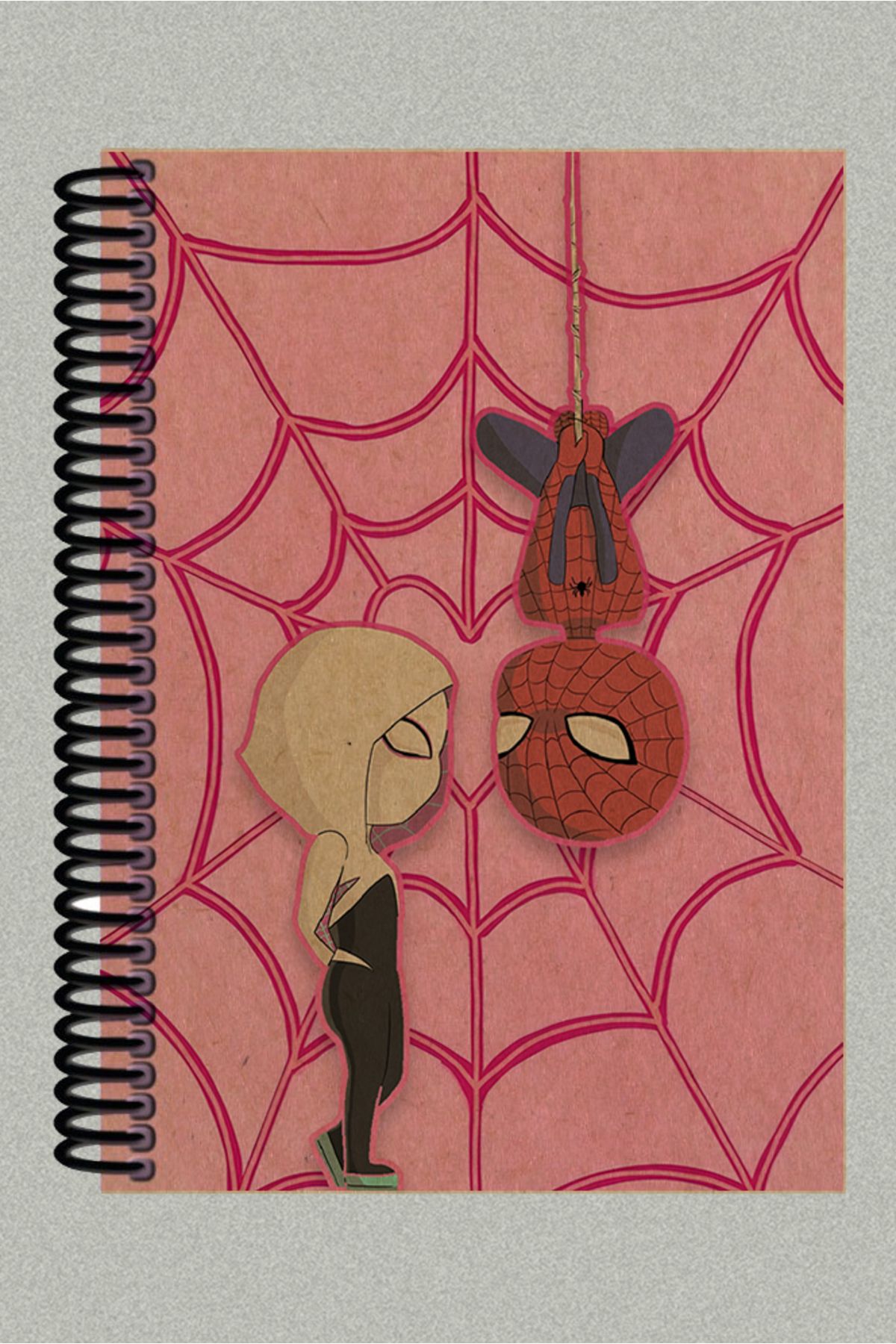 Ludios Spider-Gwen Love Spiralli A5 Çizgisiz Kraft Kapaklı Defter (200 Sayfa)