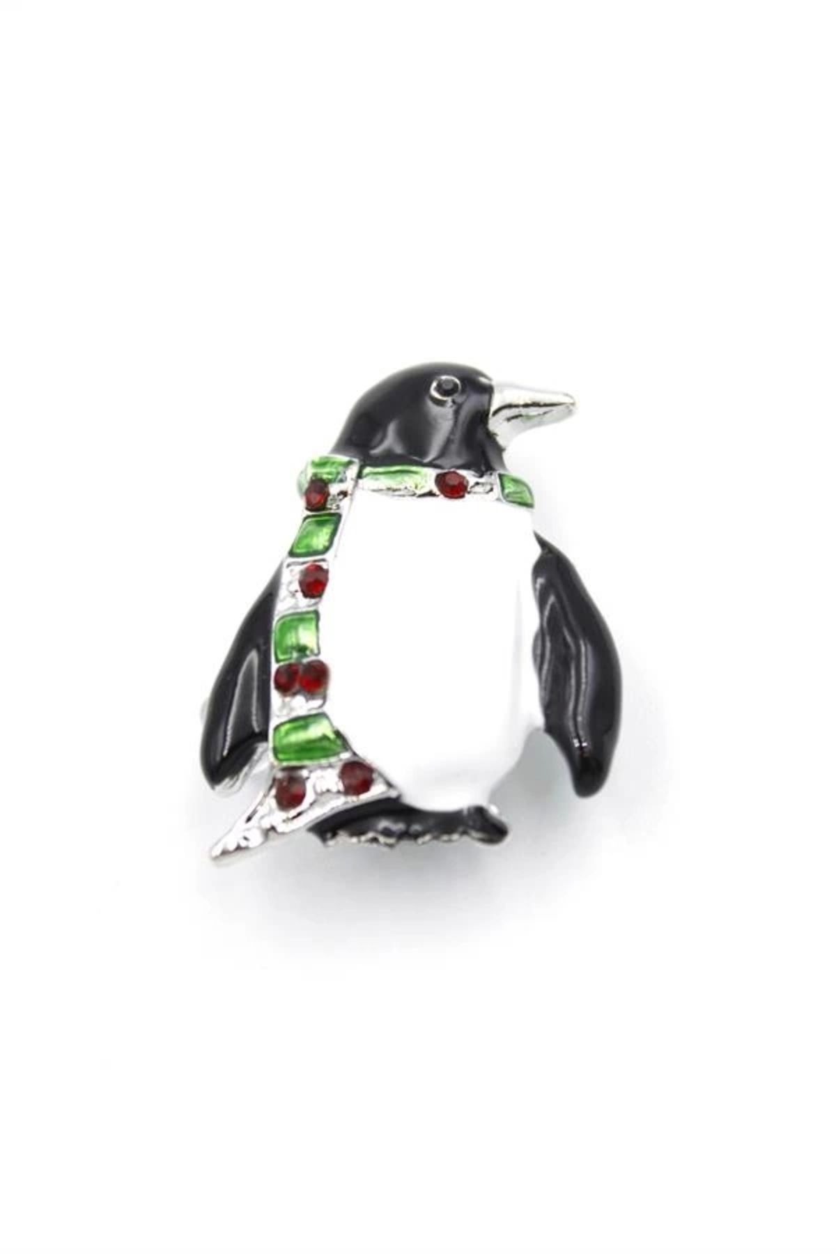 PRATİKOBA Penguen Broş - Beyaz