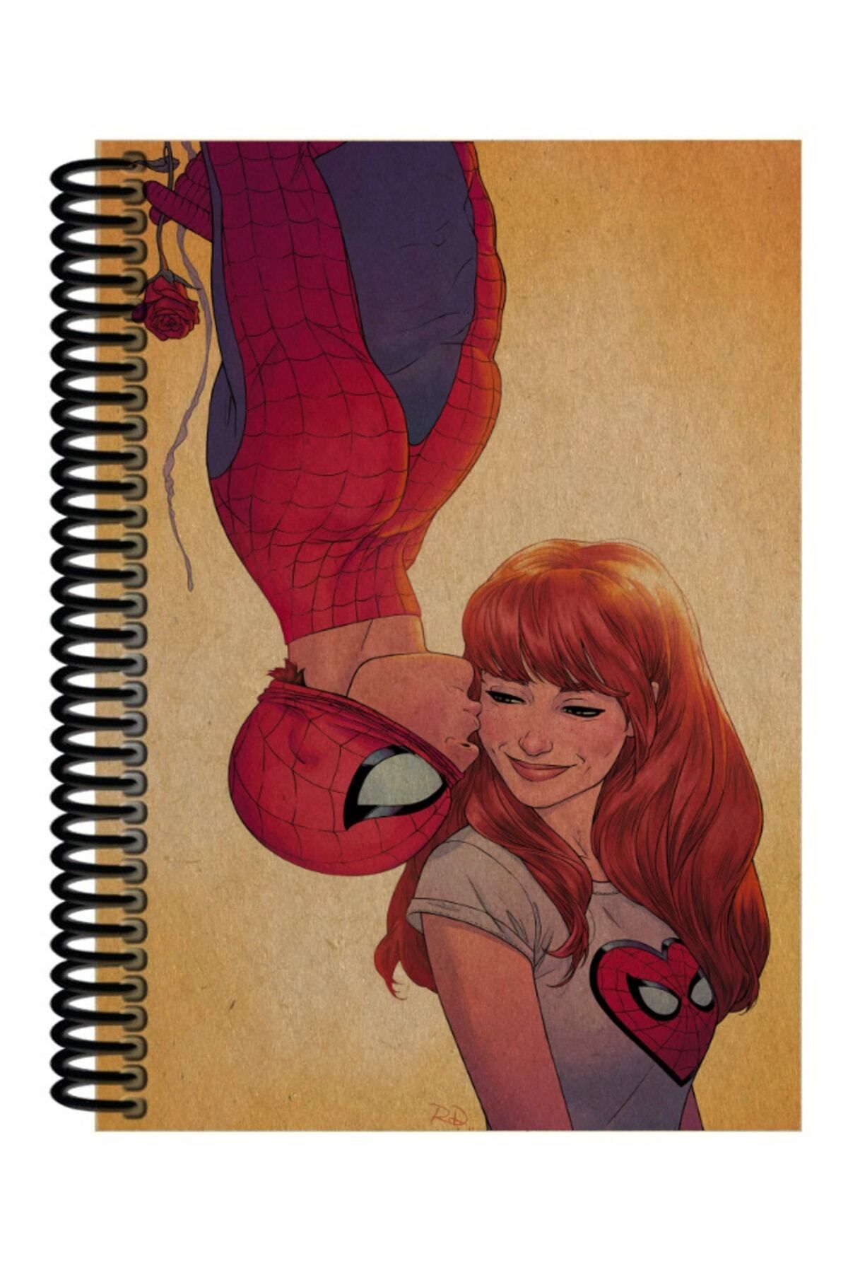 Ludios Spider & Marry Jane Love Desenli Spiralli A5 Çizgisiz Defter (200 Sayfa)