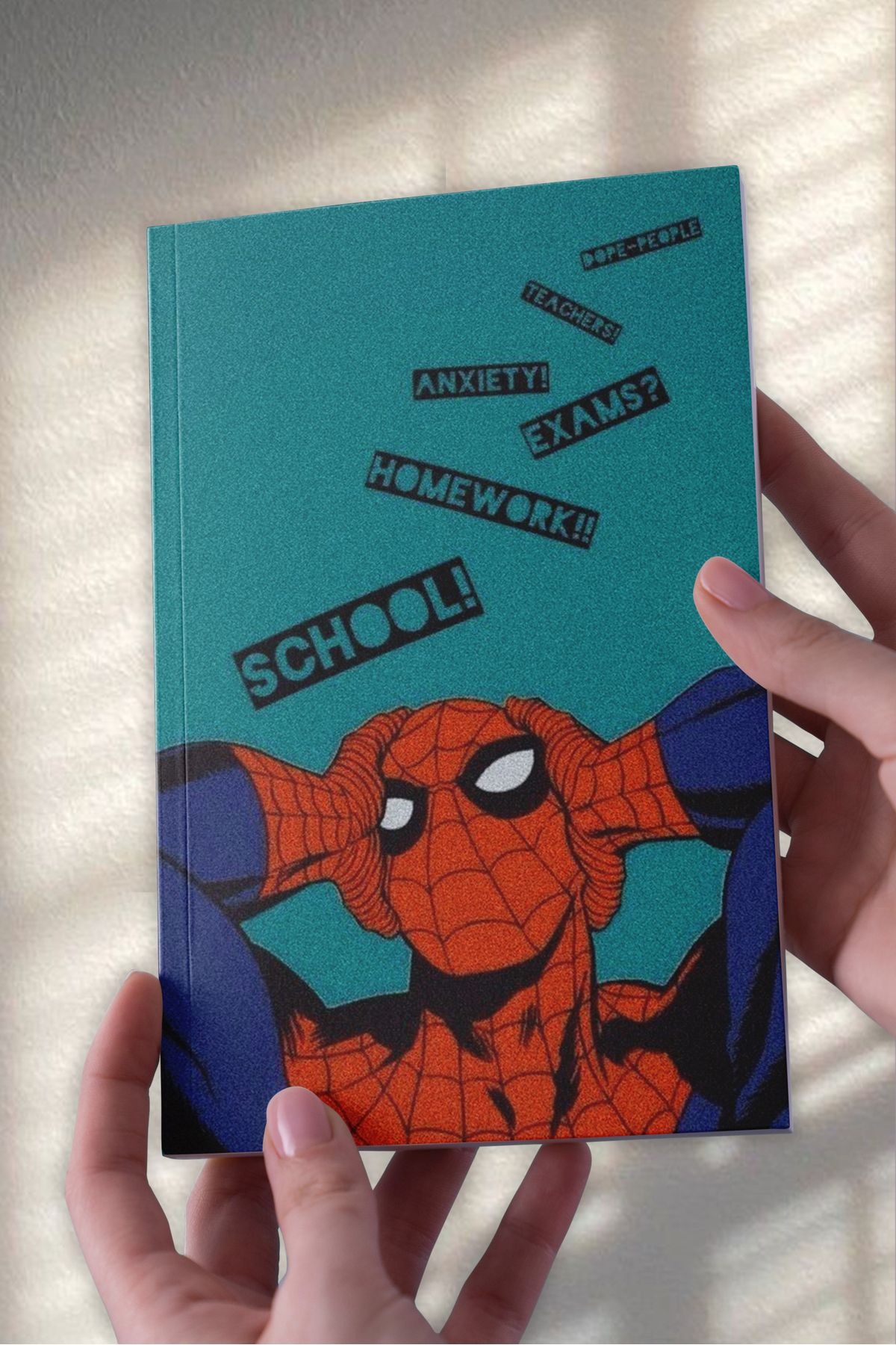 Ludios Örümcekmen Anxiety! A5 Çizgisiz Günlük Hediyelik Defter (50 Sayfa)