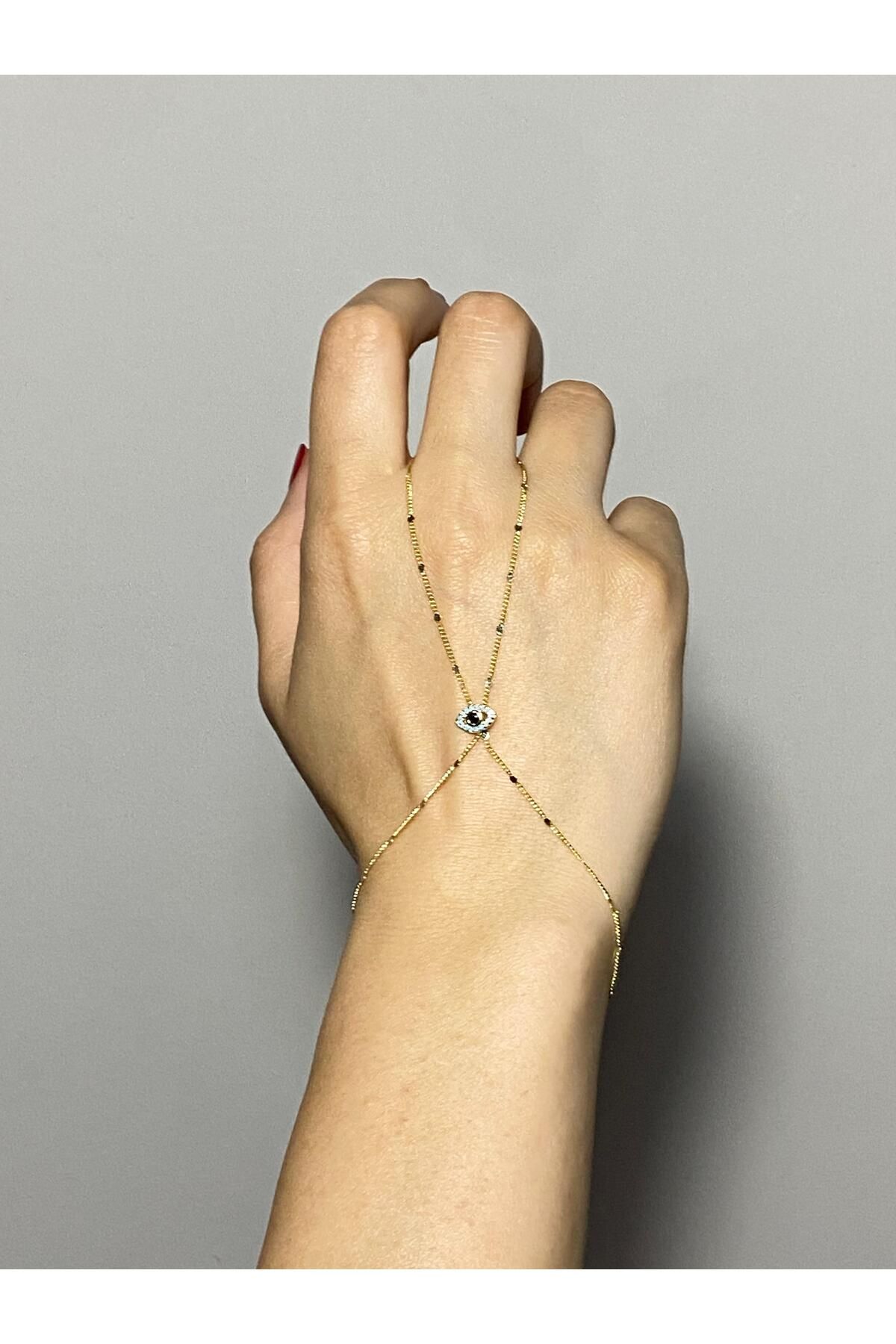 season jewelry ÇELİK MAVİ GÖZ DETAYLI PULLU ŞAHMERAN