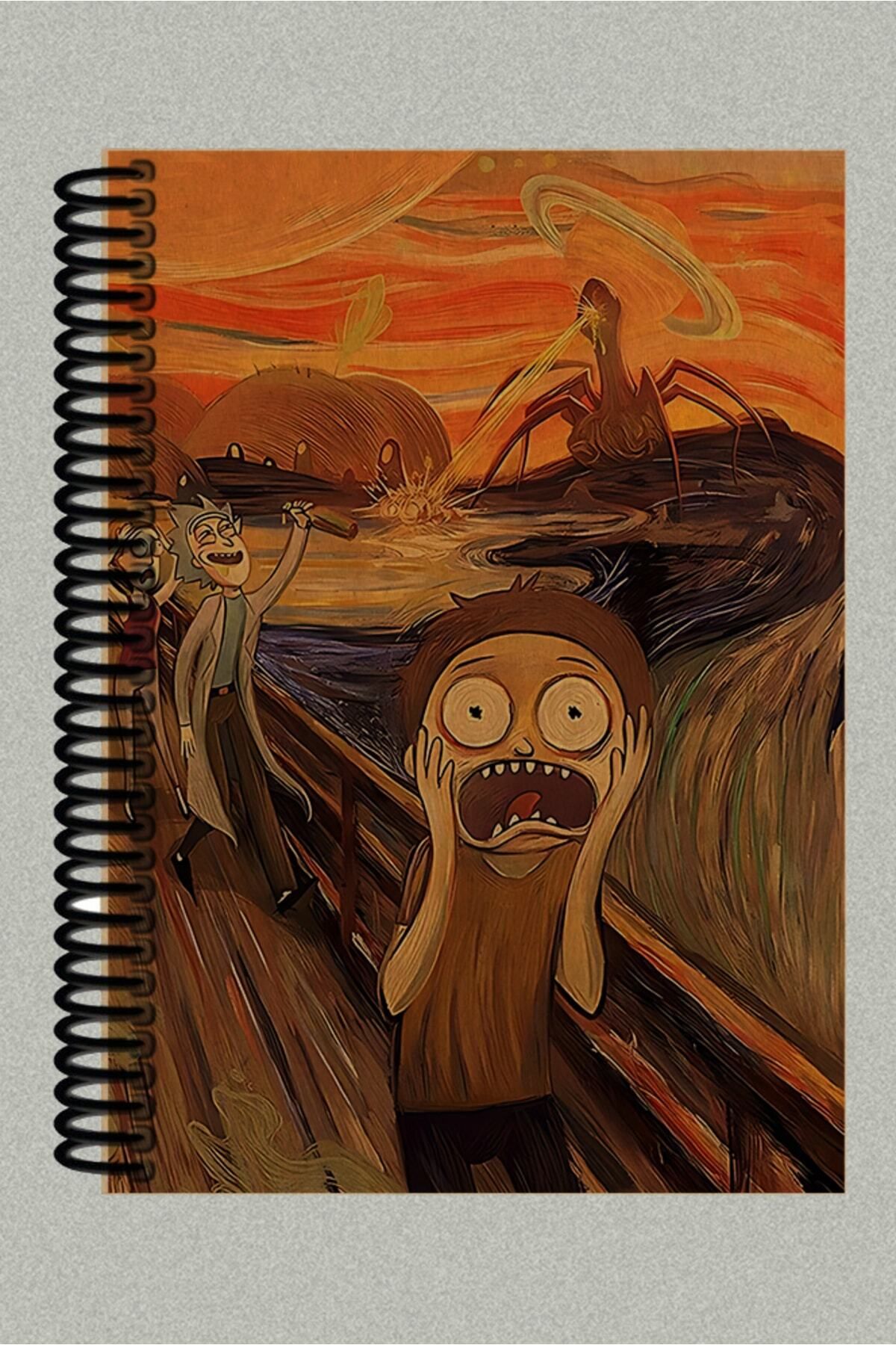 Ludios Rick and Morty ''Çığlık'' Desenli Spiralli A5 Çizgisiz Defter (200 Sayfa)