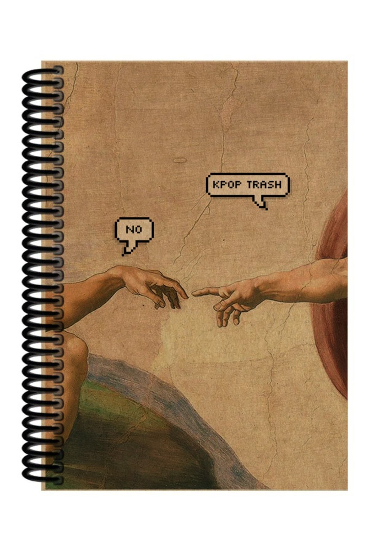 Ludios K-POP Trash Desenli Spiralli A5 Çizgisiz Defter (200 Sayfa)