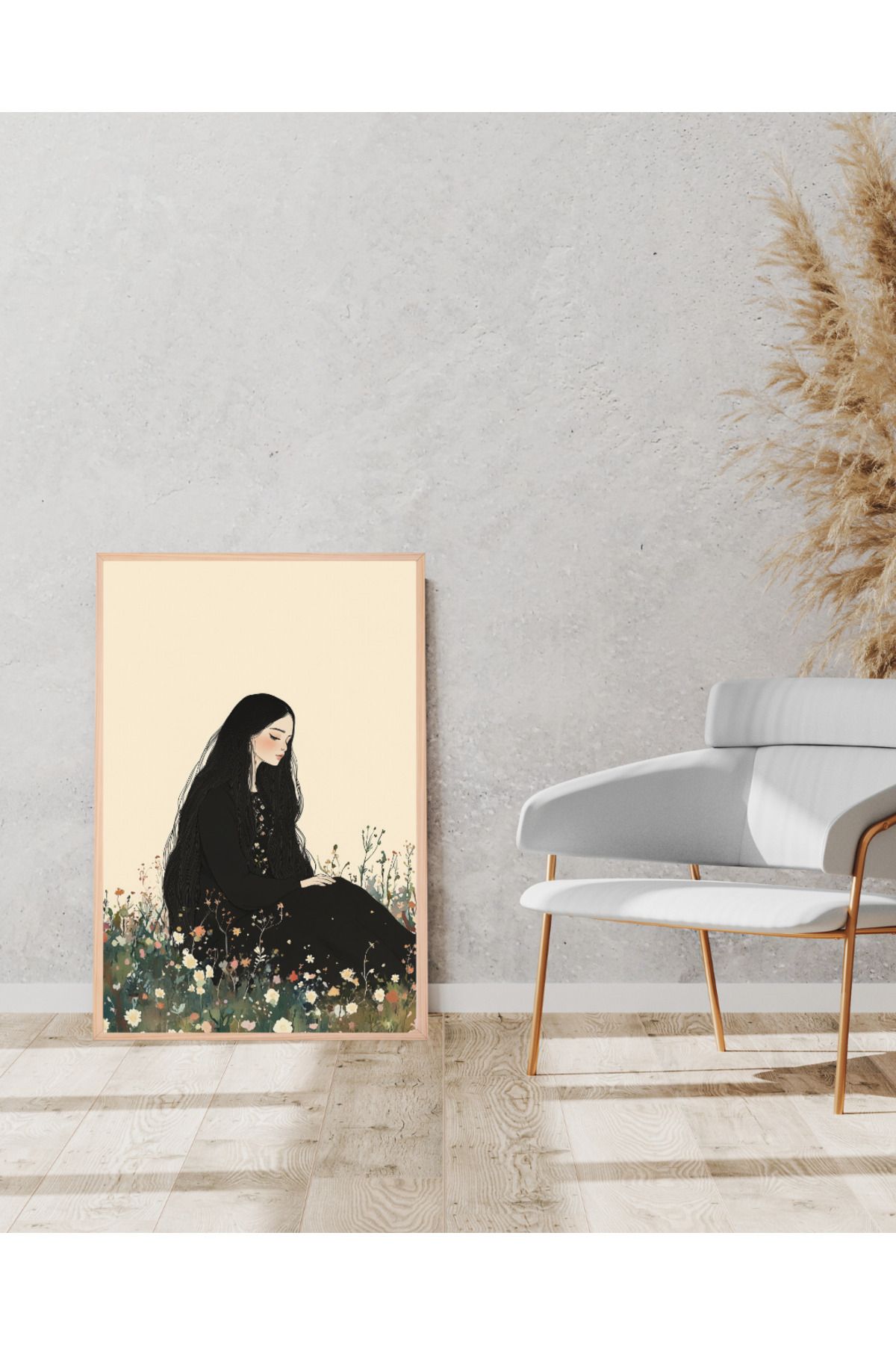 Tuba Decor Tek parça Ahşap Çerçeve Görünümlü MDF Tablo