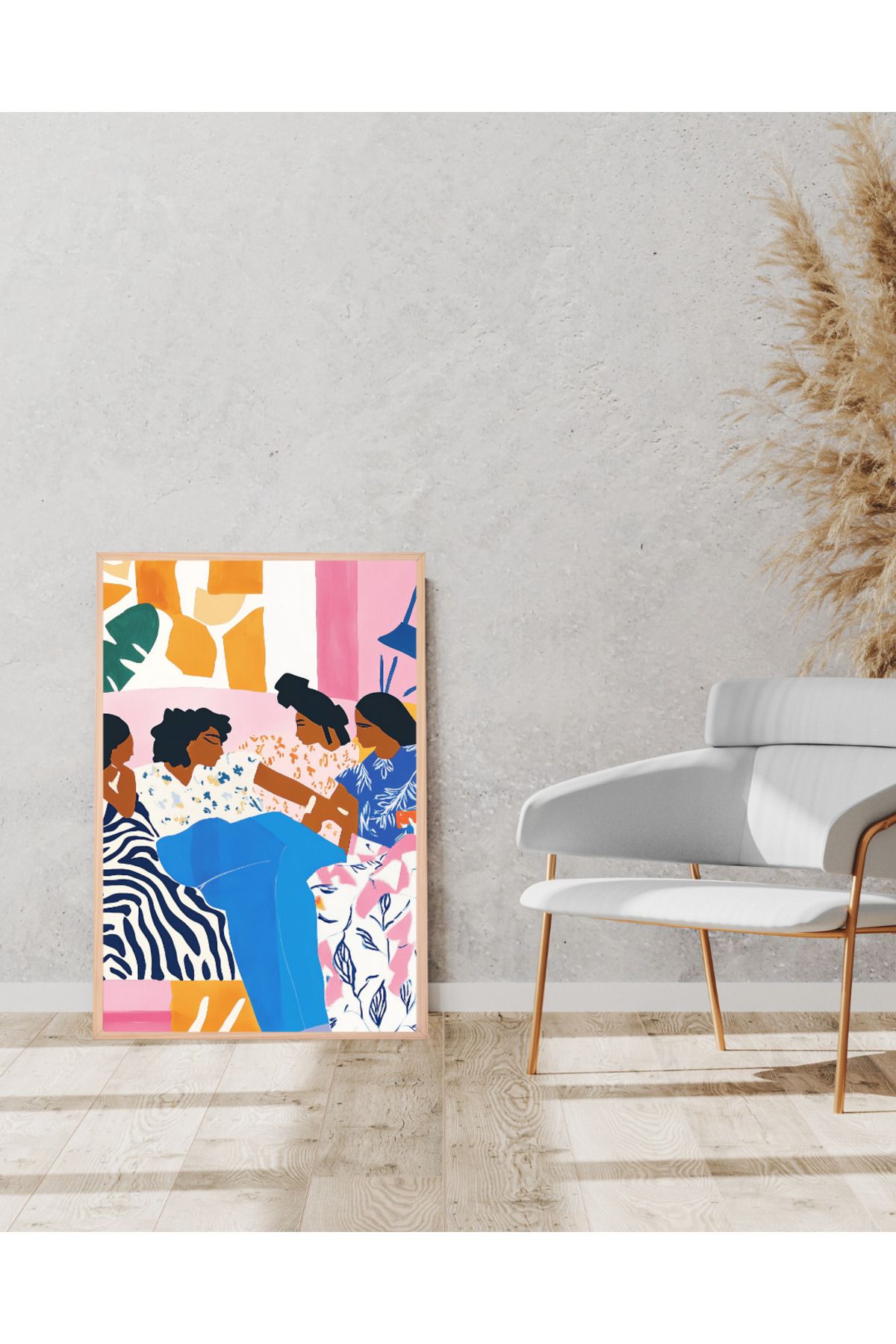 Tuba Decor Tek parça Ahşap Çerçeve Görünümlü MDF Tablo