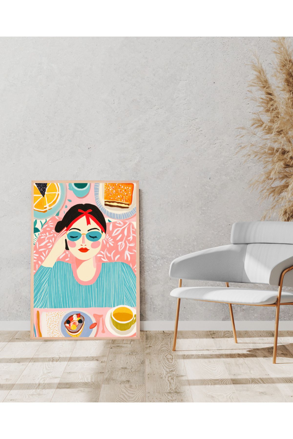 Tuba Decor Tek parça Ahşap Çerçeve Görünümlü MDF Tablo