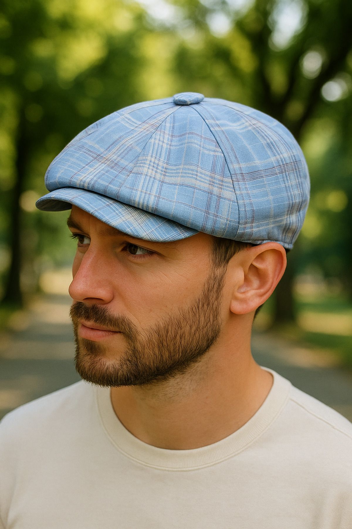 LAGRANZE Trend Kasket Ekoseli Erkek Şapka – Günlük & Retro