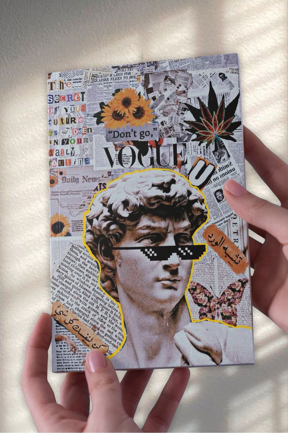 Ludios San-Art Poster Kolaj A5 Çizgisiz Günlük Hediyelik Günlük Defter (50 Sayfa)