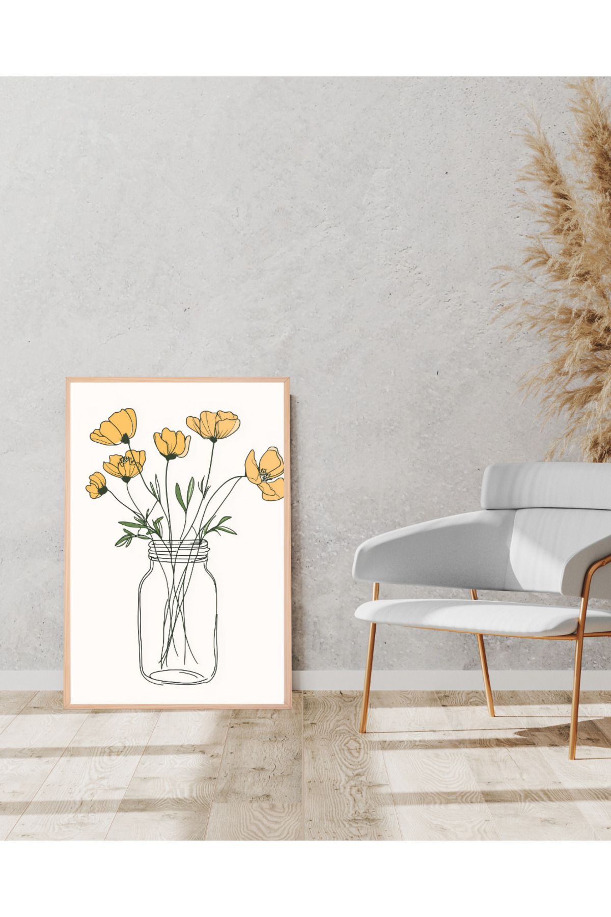 Tuba Decor Tek parça Ahşap Çerçeve Görünümlü MDF Tablo
