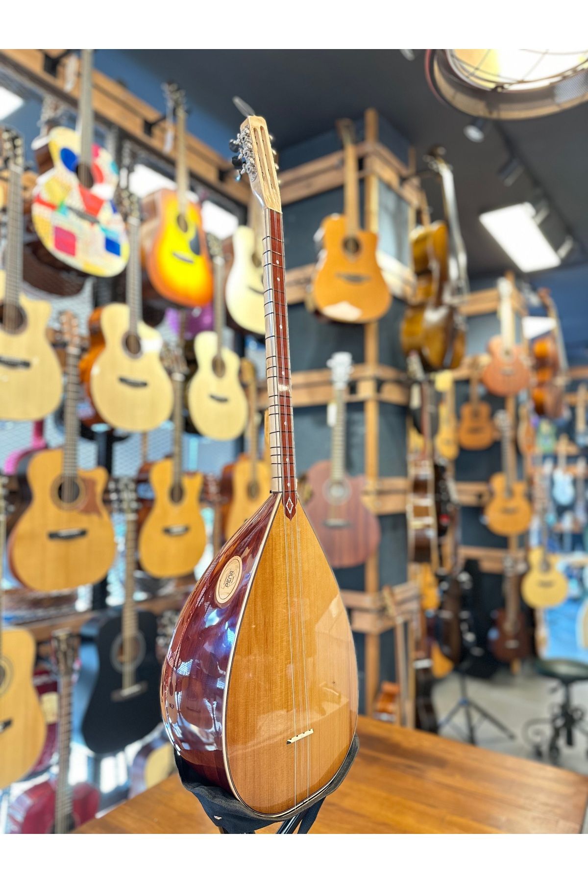 PENA MÜZİK Kısa Sap Tam Profesyonel Gitar Burgulu Ardıç Bağlama 40 Tekne Jak Giriş