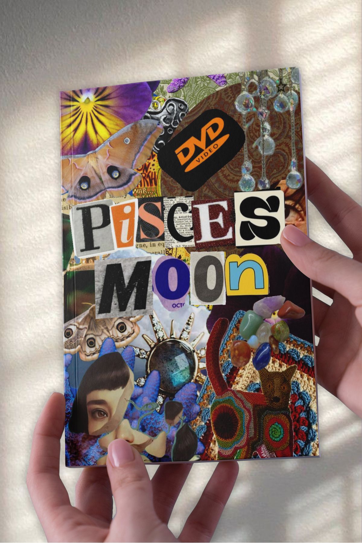Ludios Pisces Moon Kolaj A5 Çizgisiz Günlük Hediyelik Günlük Defter (50 Sayfa)