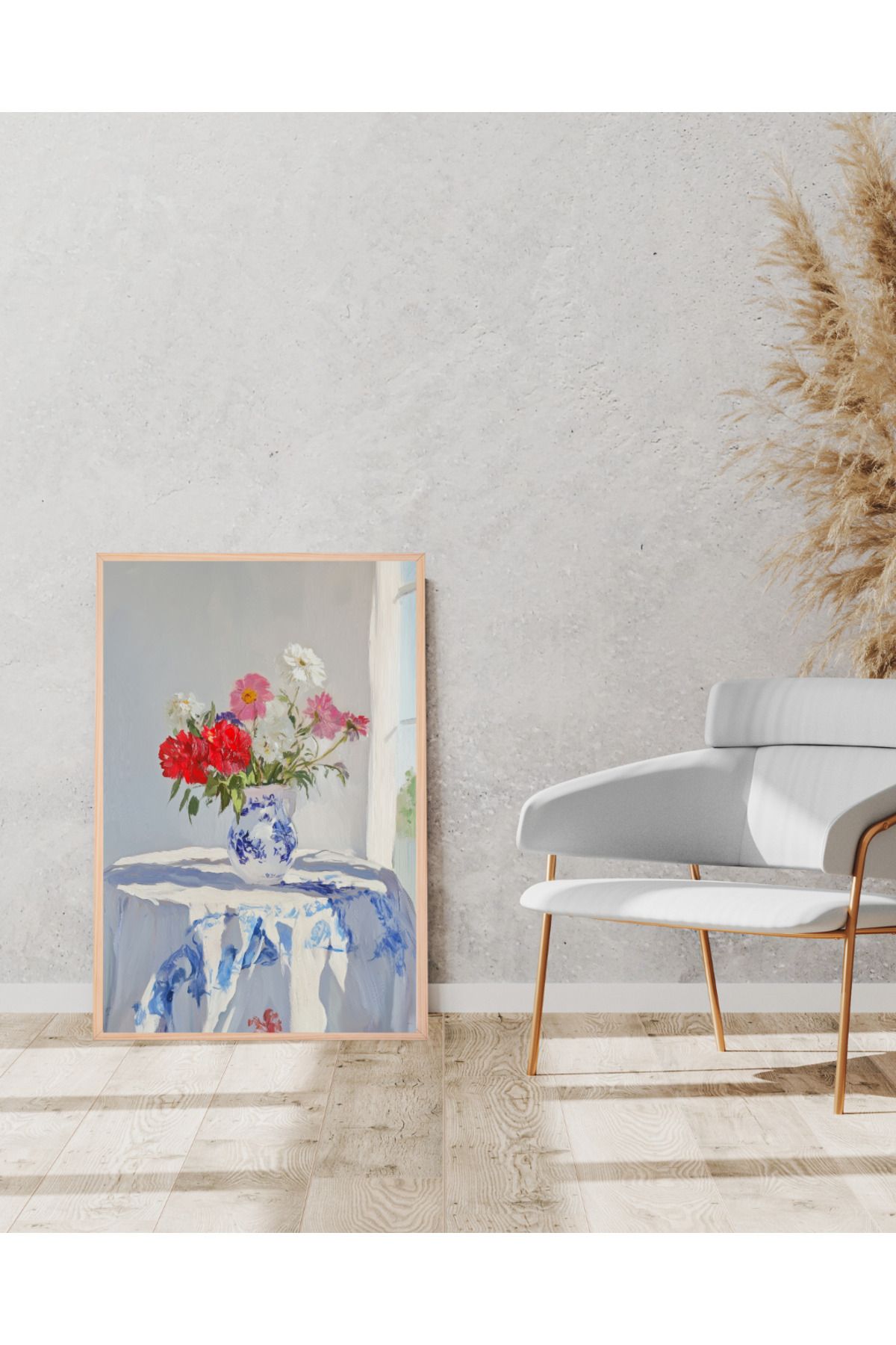 Tuba Decor Tek parça Ahşap Çerçeve Görünümlü MDF Tablo