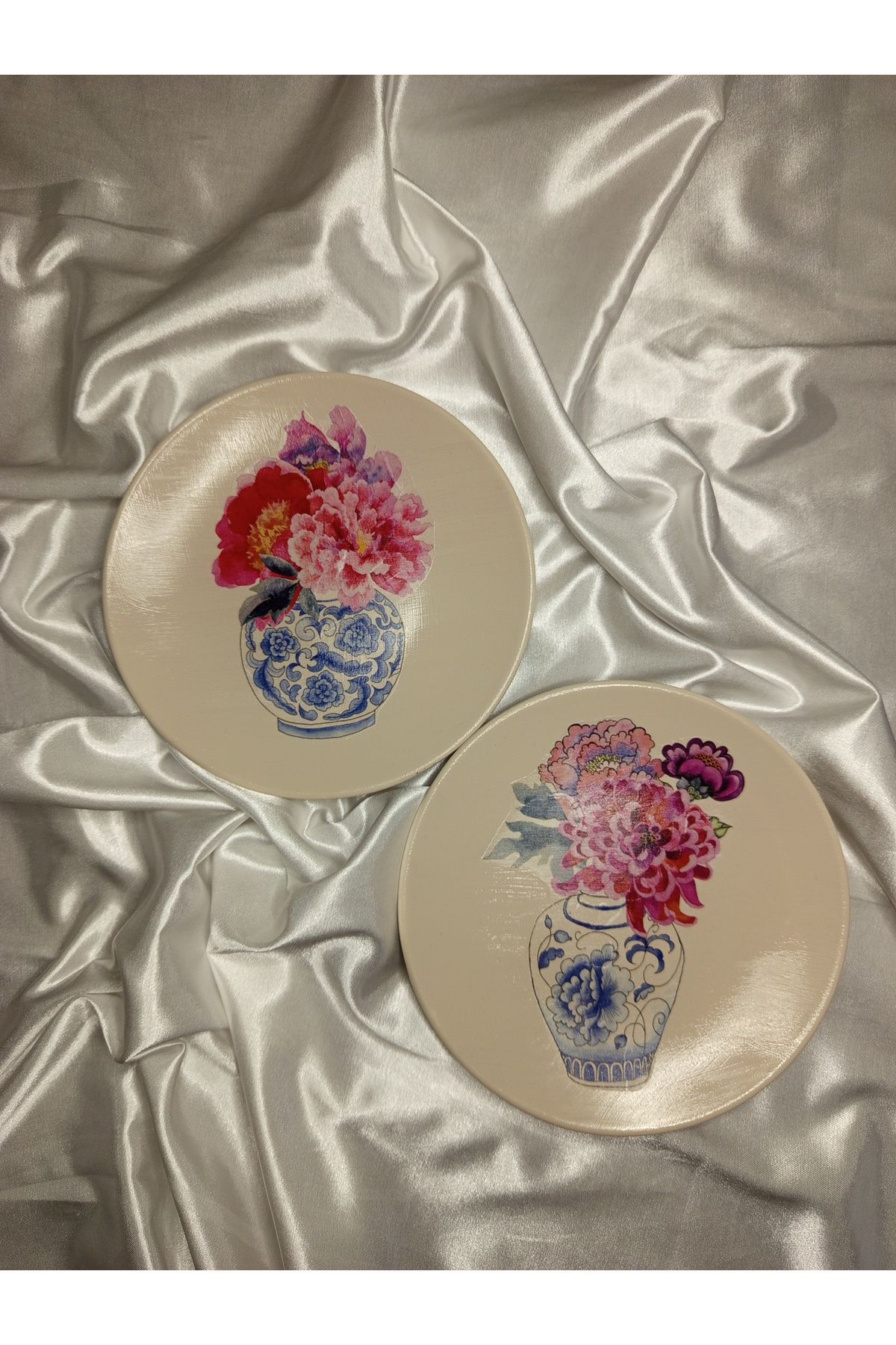 zemy design Mavi Vazo & Pembe Buket