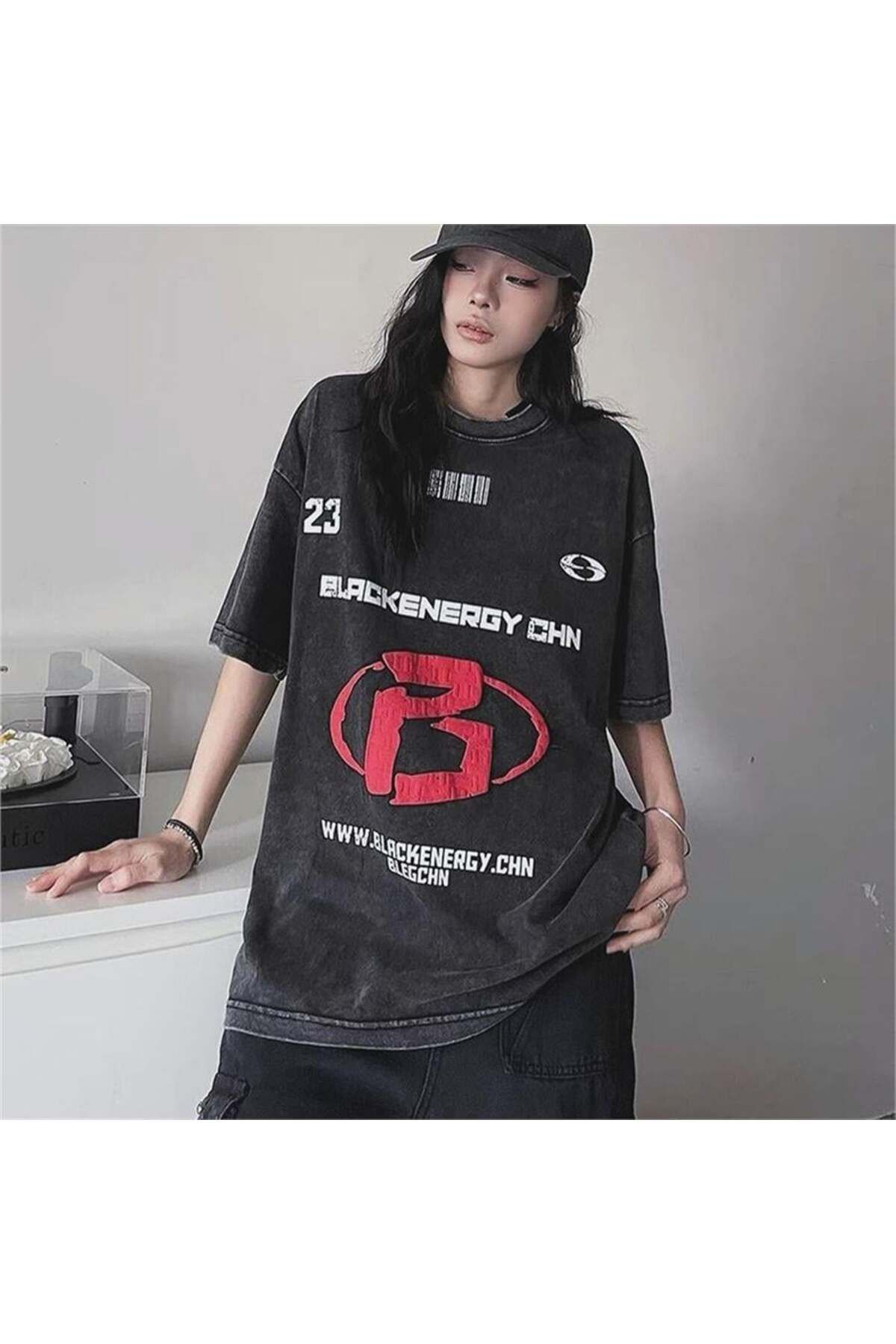 BALİNA Vintage Blackenergy B Symbol Yıkamalı Kumaş (Unisex) T-Shirt THE SOLO