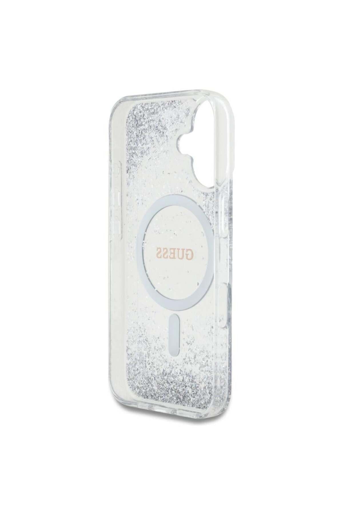 Guess-Case for iPhone 16 - Guess Hardcase Resin Gradient Glitter MagSafe (GUHMP16SRGRGES) - Silver 6