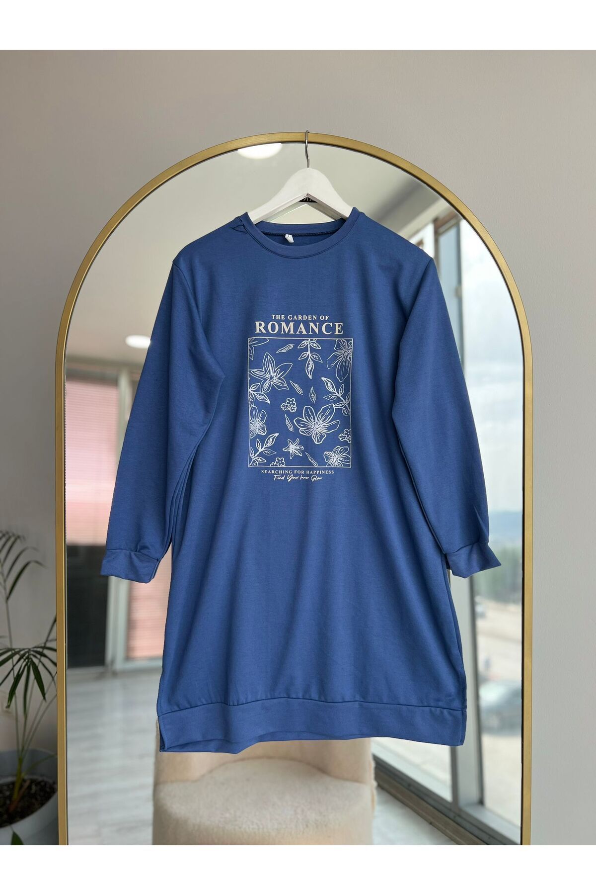 Kirazca Butik Moda Neva Kadın Bisiklet Yaka Tesettür Tunik Sweatshirt