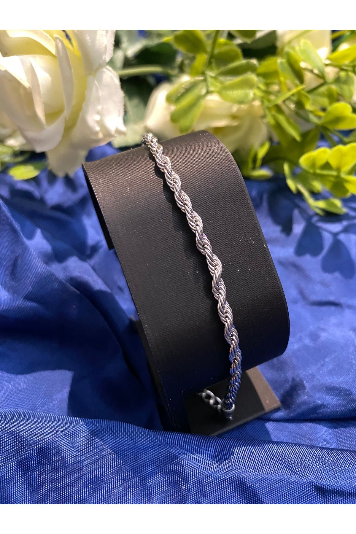 asem jewelry GÜMÜŞ RENK BURGU ZİNCİR ÇELİK BİLEKLİK
