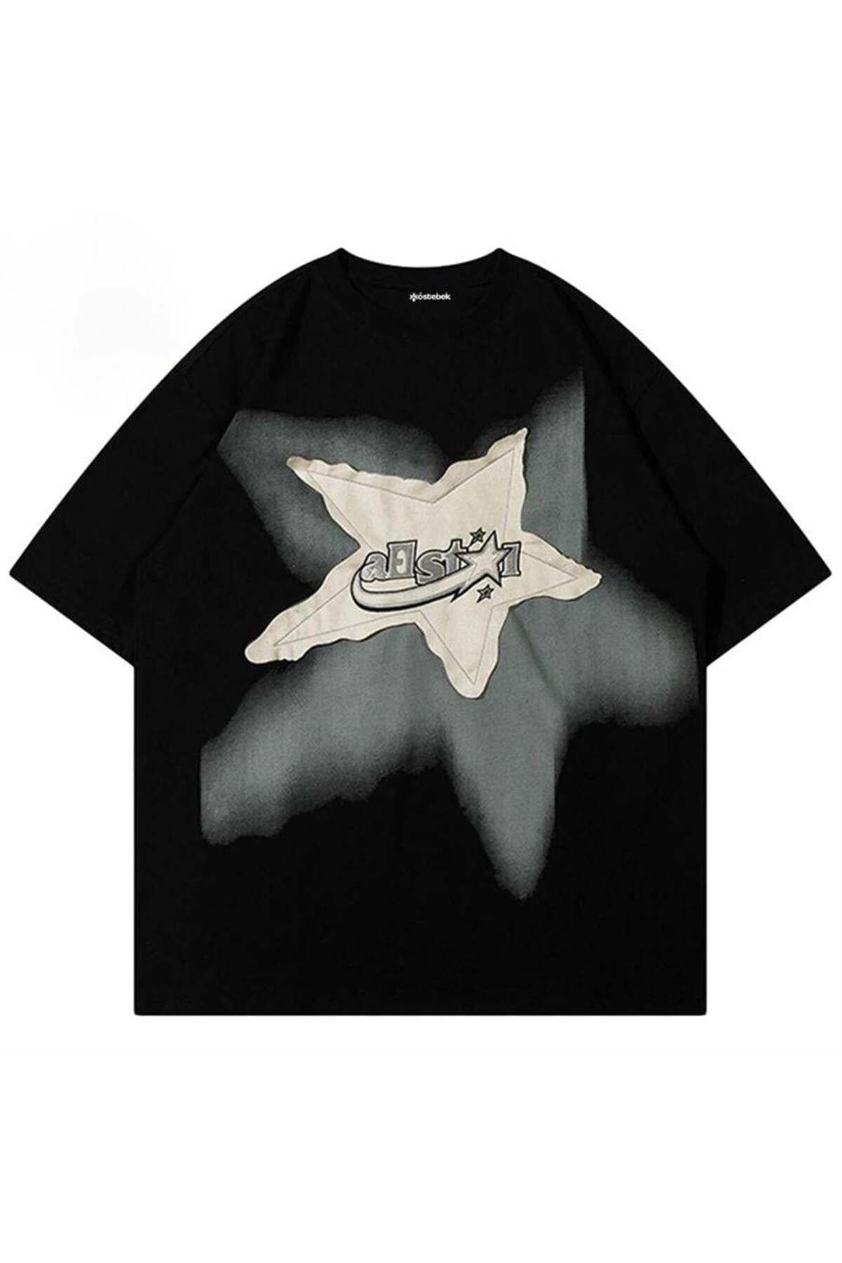 BALİNA Siyah Shooting Star Trail (Unisex) T-Shirt THE SOLO