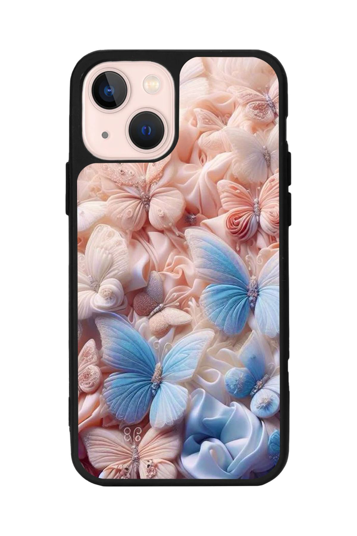 Aksel Kılıf Apple iPhone 15 Uyumlu Baskılı, Mat Siyah Renk, Yumuşak Silikon, Koruyucu, Şok Emici Kapak, Kılıf
