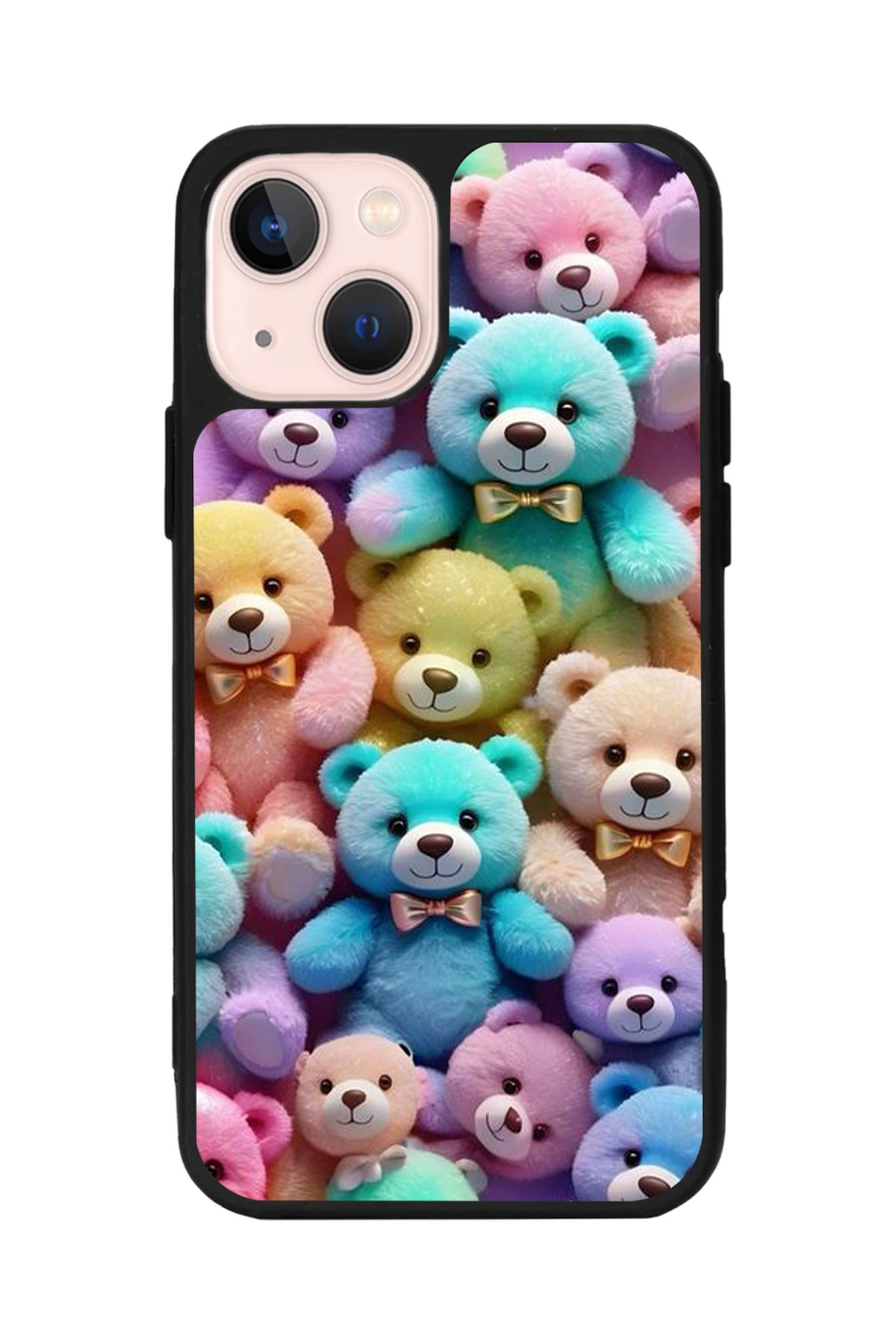 Aksel Kılıf Apple iPhone 15 Plus Uyumlu Baskılı,Mat Siyah,Yumuşak Silikon,Koruyucu,Şok Emici Kapak,Kılıf