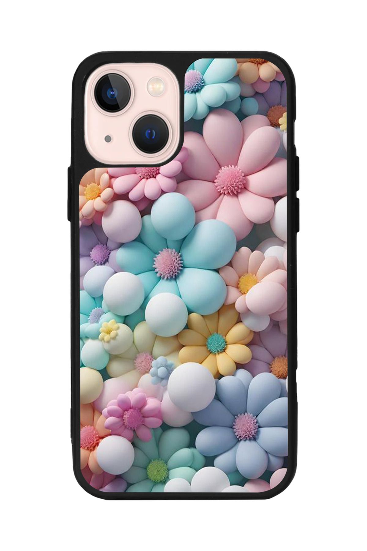 Aksel Kılıf Apple iPhone 14 Plus Uyumlu Baskılı, Mat Siyah,Yumuşak Silikon,Koruyucu,Şok Emici Kapak,Kılıf