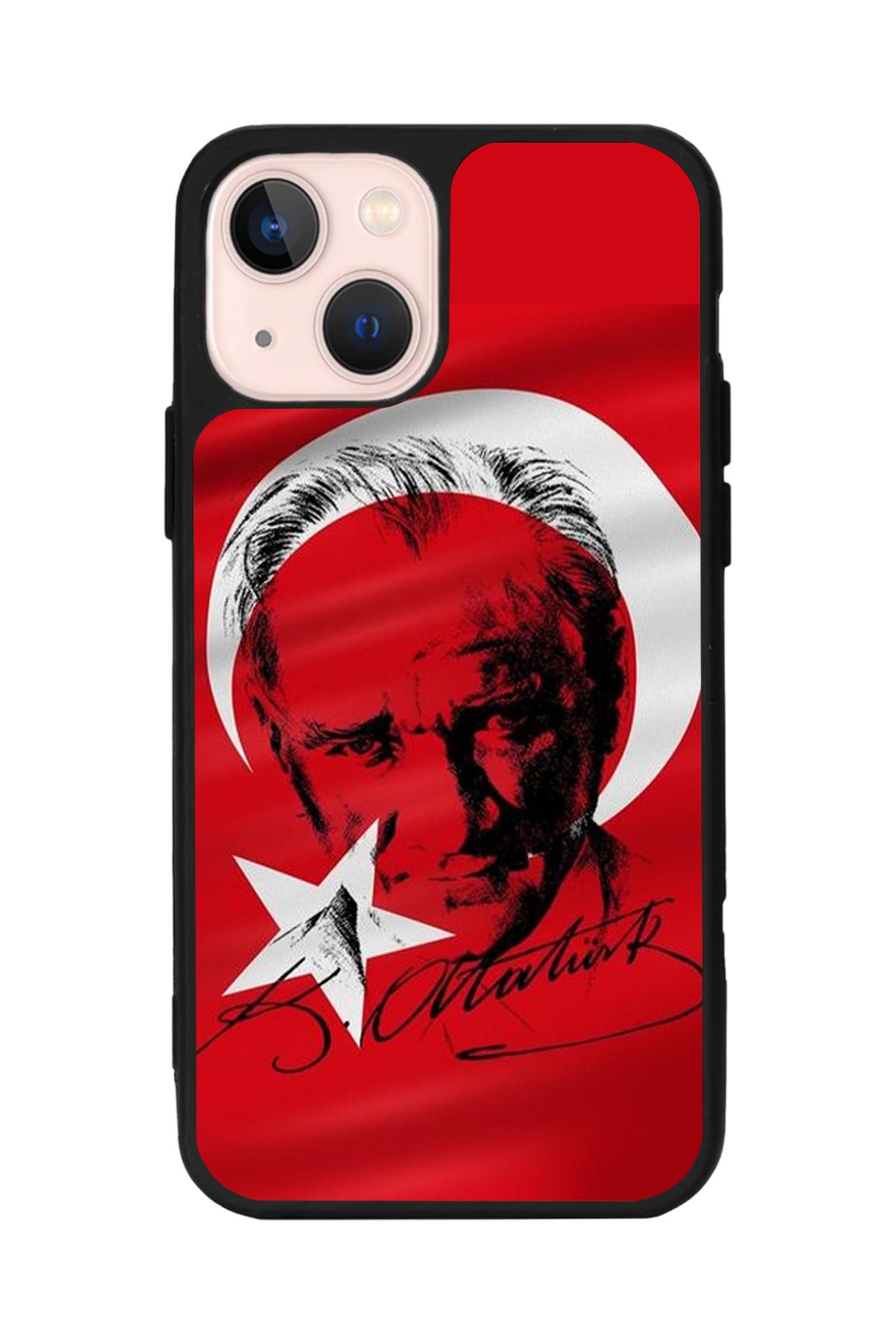 Aksel Kılıf Apple iPhone 14 Plus Uyumlu Baskılı, Mat Siyah,Yumuşak Silikon,Koruyucu,Şok Emici Kapak,Kılıf