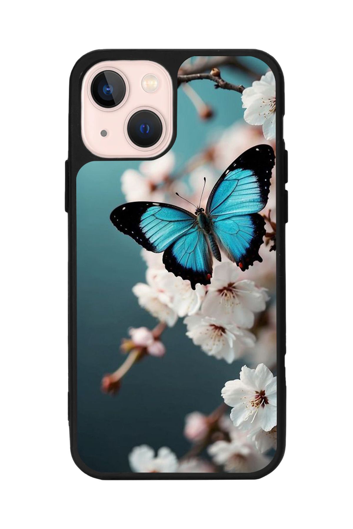 Aksel Kılıf Apple iPhone 15 Uyumlu Baskılı, Mat Siyah Renk, Yumuşak Silikon, Koruyucu, Şok Emici Kapak, Kılıf