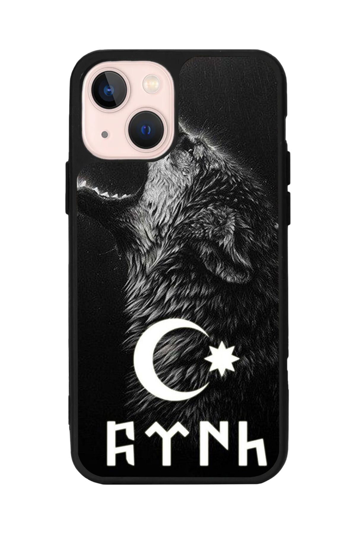 Aksel Kılıf Apple iPhone 15 Uyumlu Baskılı, Mat Siyah Renk, Yumuşak Silikon, Koruyucu, Şok Emici Kapak, Kılıf
