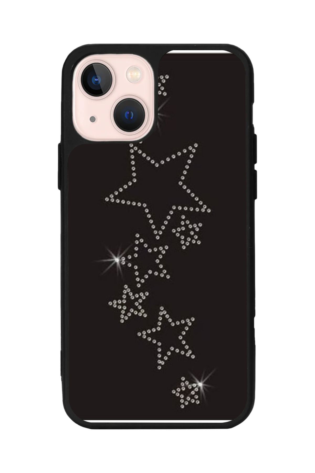 Aksel Kılıf Apple iPhone 15 Plus Uyumlu Baskılı,Mat Siyah,Yumuşak Silikon,Koruyucu,Şok Emici Kapak,Kılıf