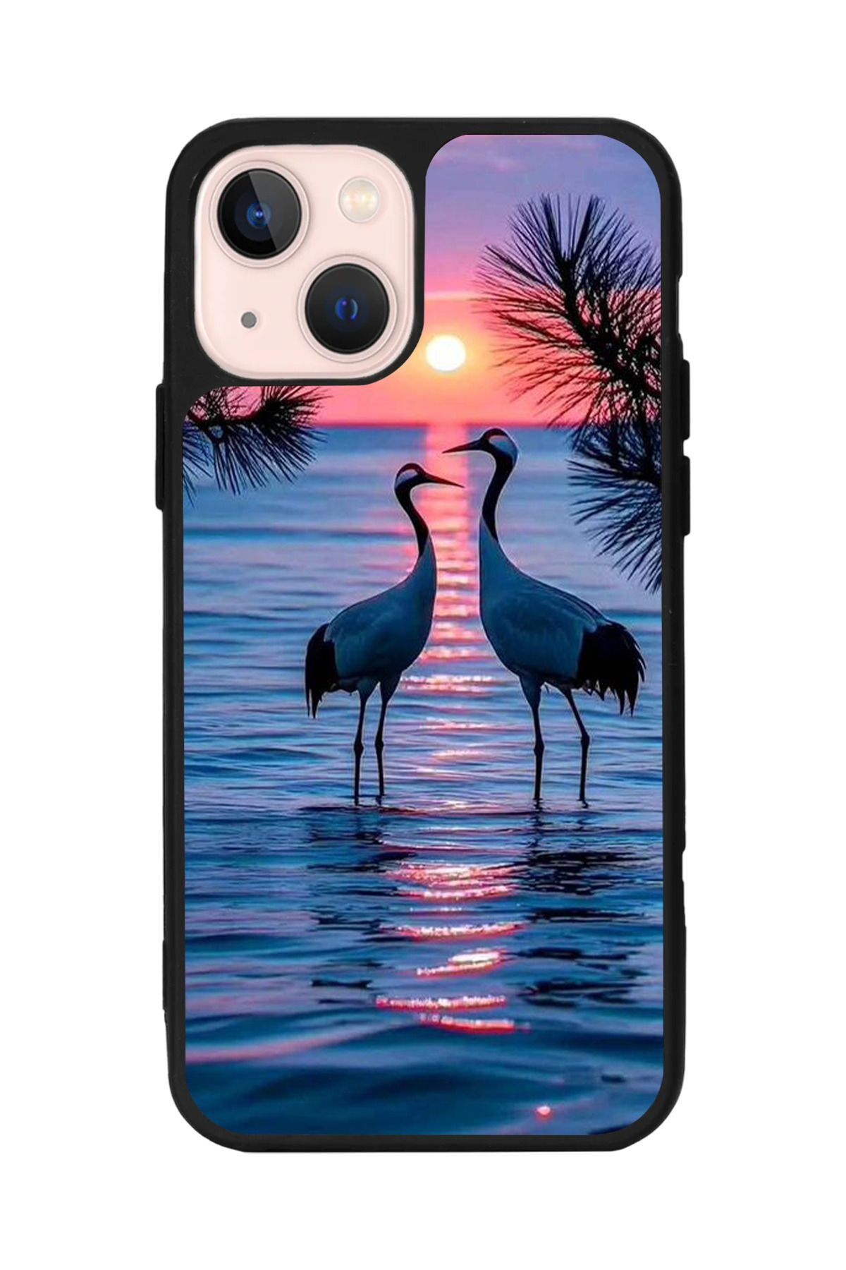 Aksel Kılıf Apple iphone 14 Uyumlu Baskılı, Mat Siyah Renk, Yumuşak Silikon, Koruyucu, Şok Emici Kapak, Kılıf