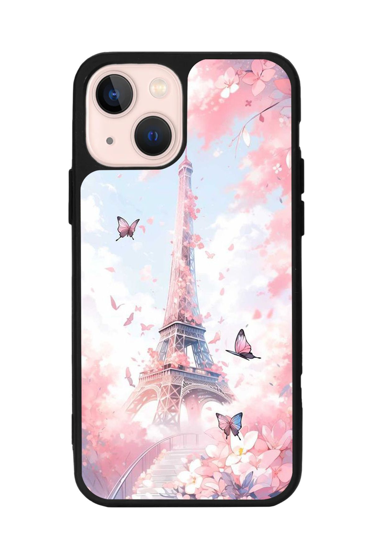 Aksel Kılıf Apple iPhone 14 Plus Uyumlu Baskılı, Mat Siyah,Yumuşak Silikon,Koruyucu,Şok Emici Kapak,Kılıf
