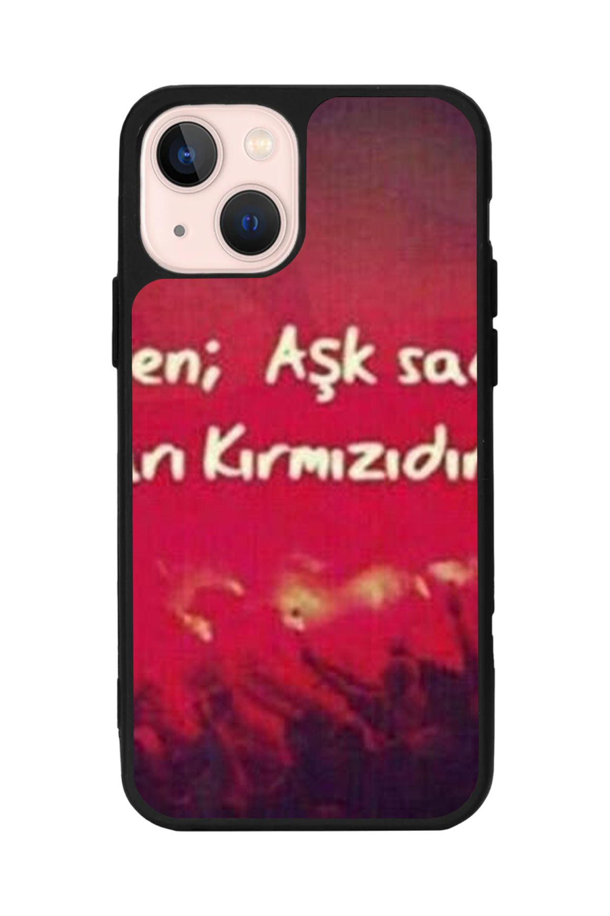 Aksel Kılıf Apple iPhone 15 Uyumlu Baskılı, Mat Siyah Renk, Yumuşak Silikon, Koruyucu, Şok Emici Kapak, Kılıf