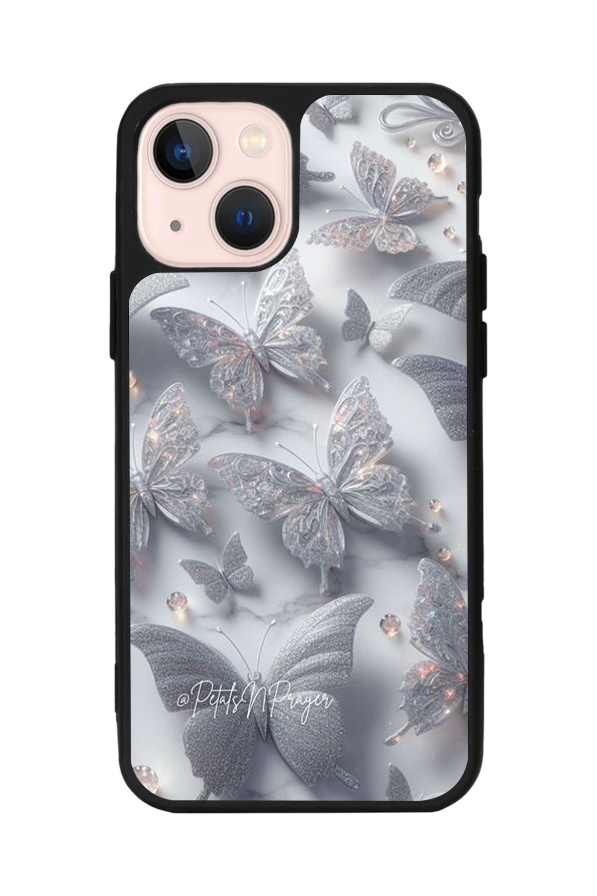 Aksel Kılıf Apple iPhone 15 Uyumlu Baskılı, Mat Siyah Renk, Yumuşak Silikon, Koruyucu, Şok Emici Kapak, Kılıf