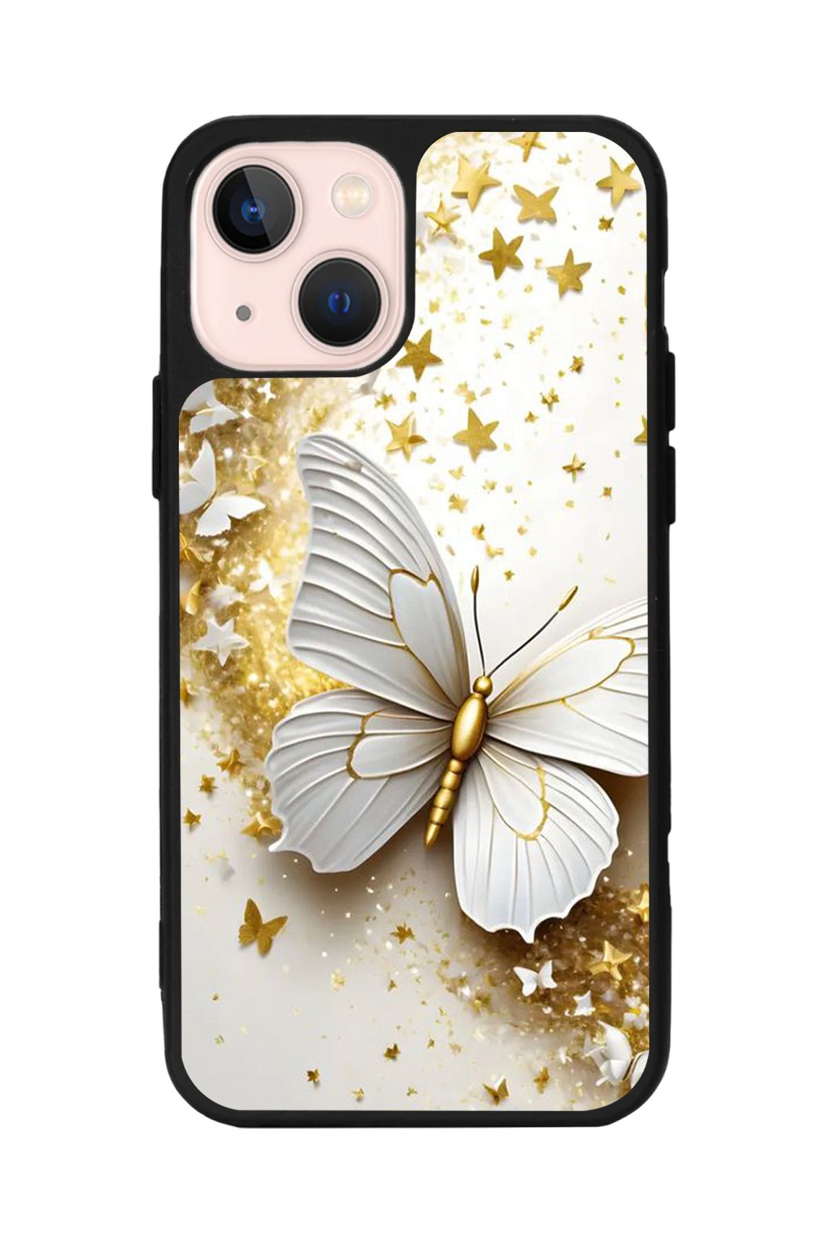 Aksel Kılıf Apple iPhone 15 Uyumlu Baskılı, Mat Siyah Renk, Yumuşak Silikon, Koruyucu, Şok Emici Kapak, Kılıf