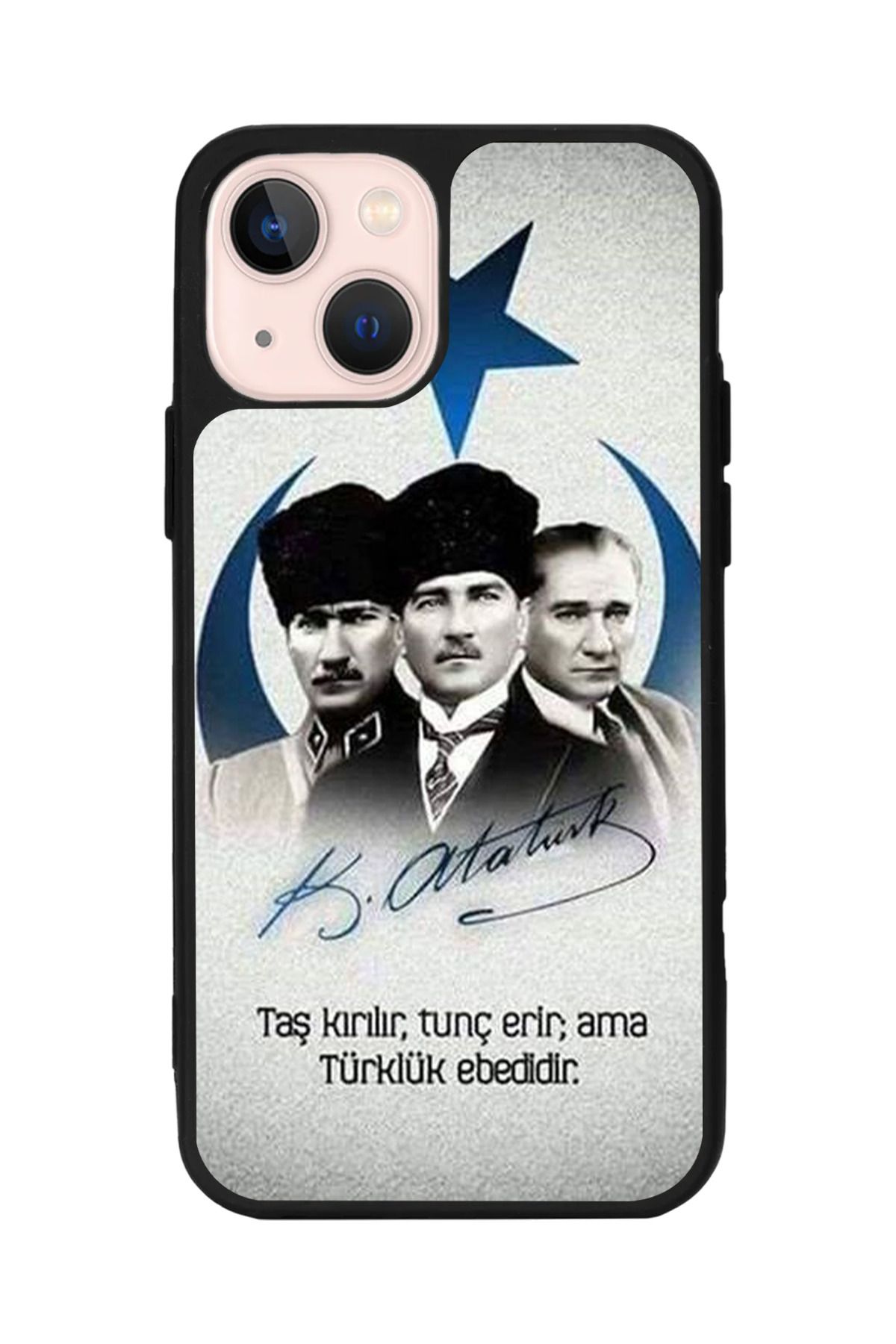 Aksel Kılıf Apple iPhone 15 Plus Uyumlu Baskılı,Mat Siyah,Yumuşak Silikon,Koruyucu,Şok Emici Kapak,Kılıf